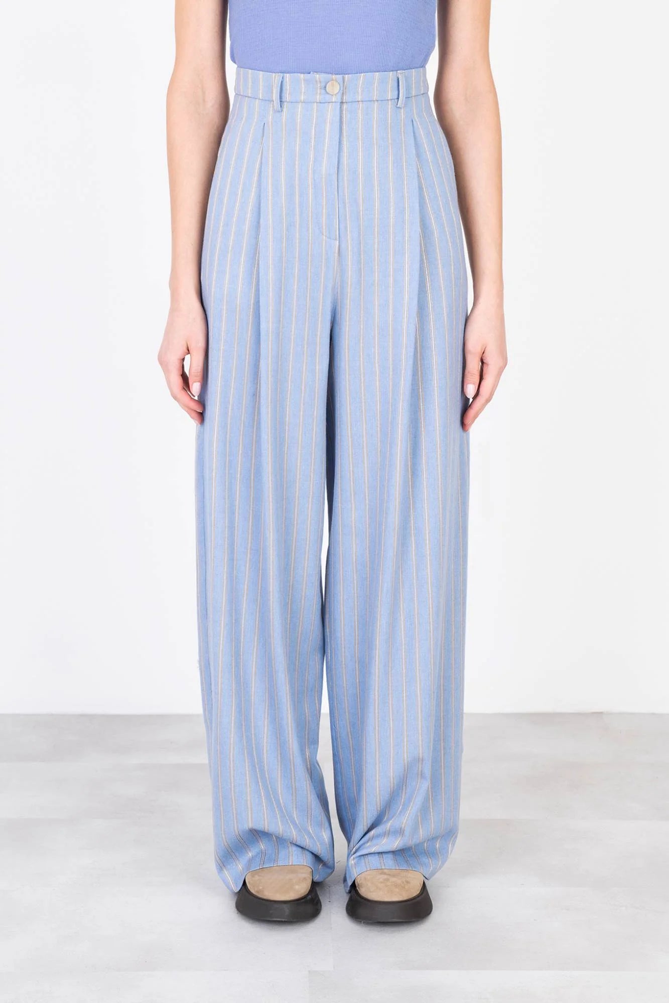 Pantalon Fluid Stripes Cielo