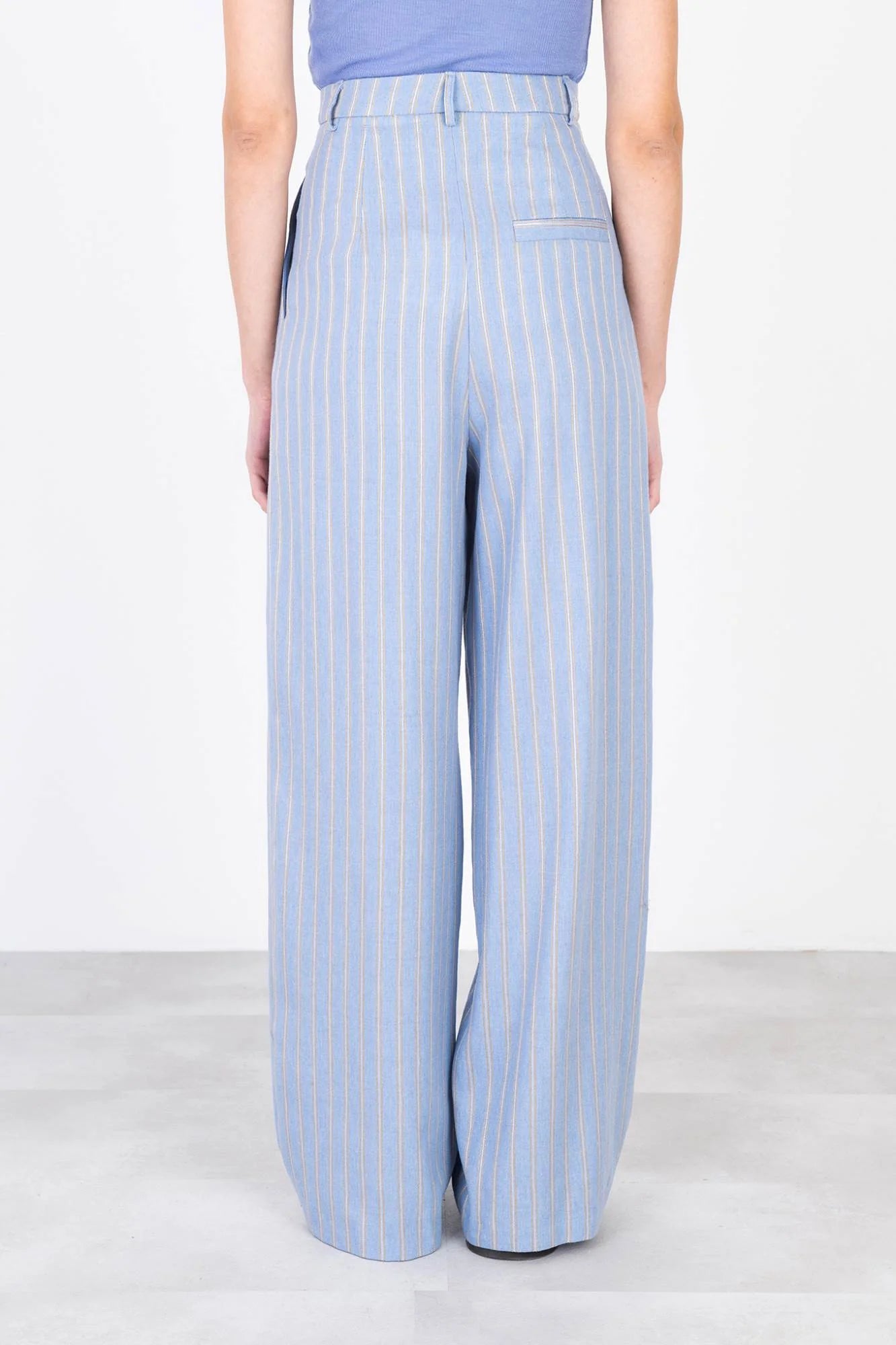 Pantalon Fluid Stripes Cielo