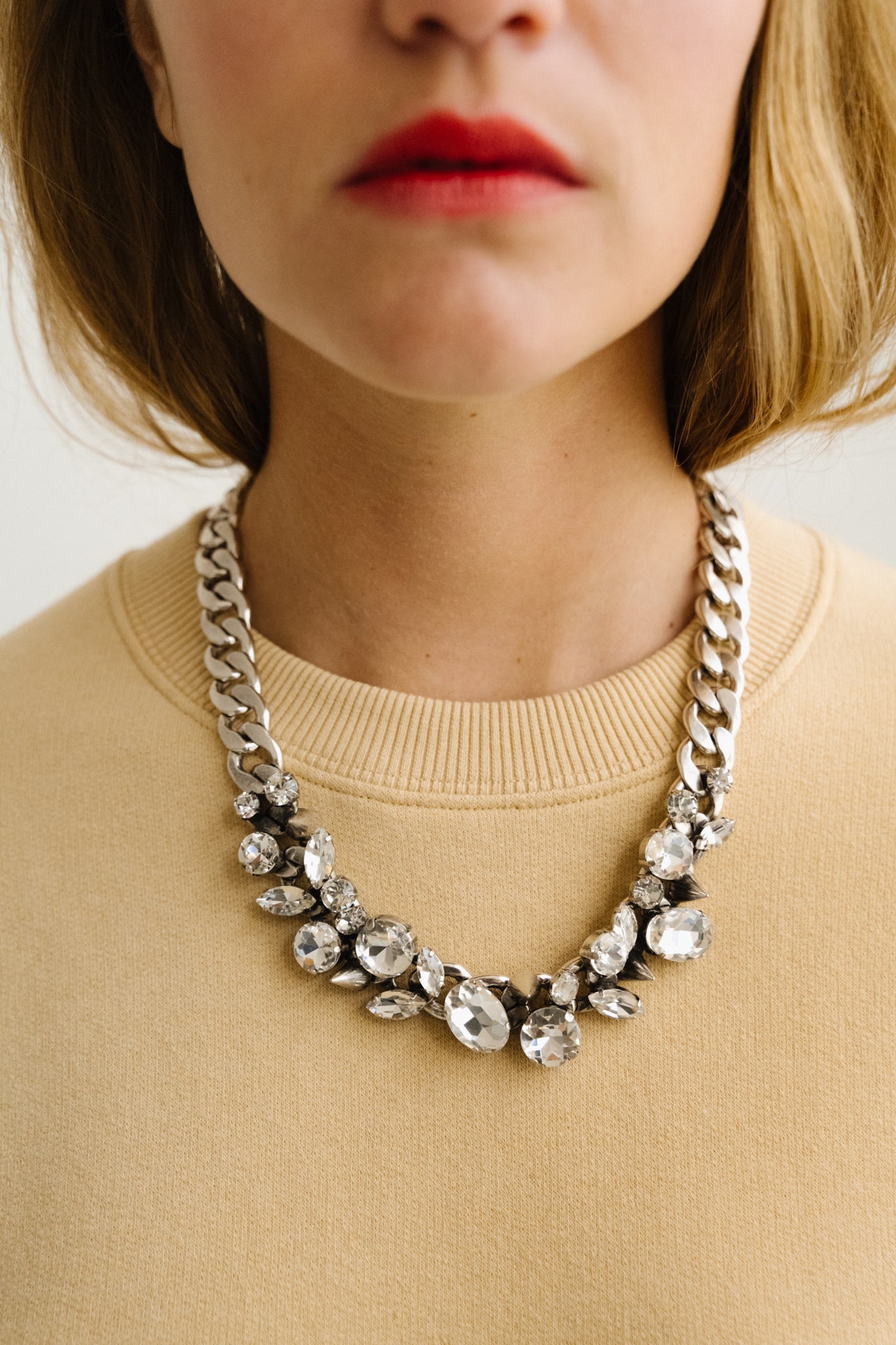 Collier en strass en verre et argent Hice Essentiel Antwerp Lyon Bonny