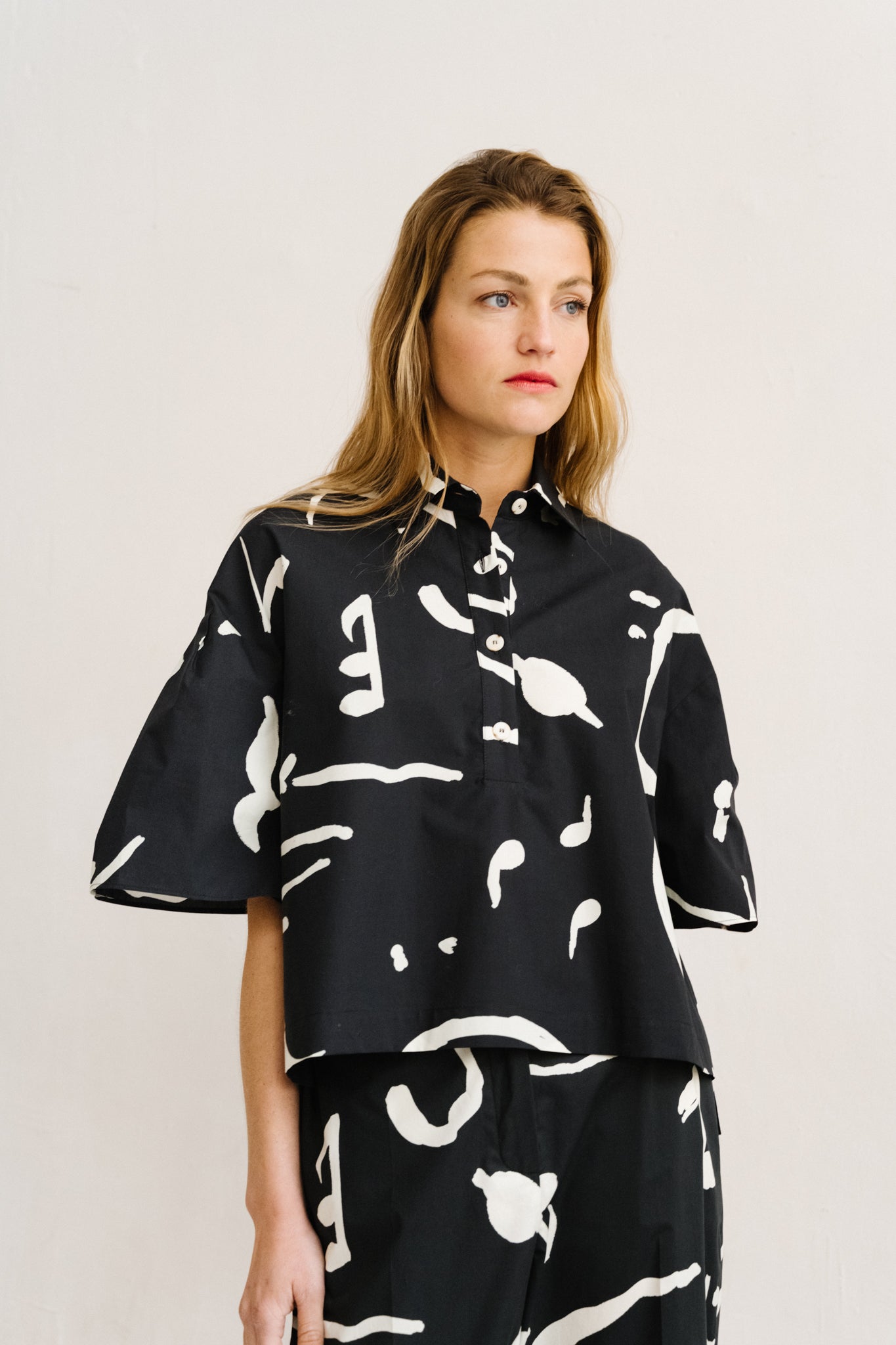Blouse en popeline imprimée Alysi Lyon Bonny