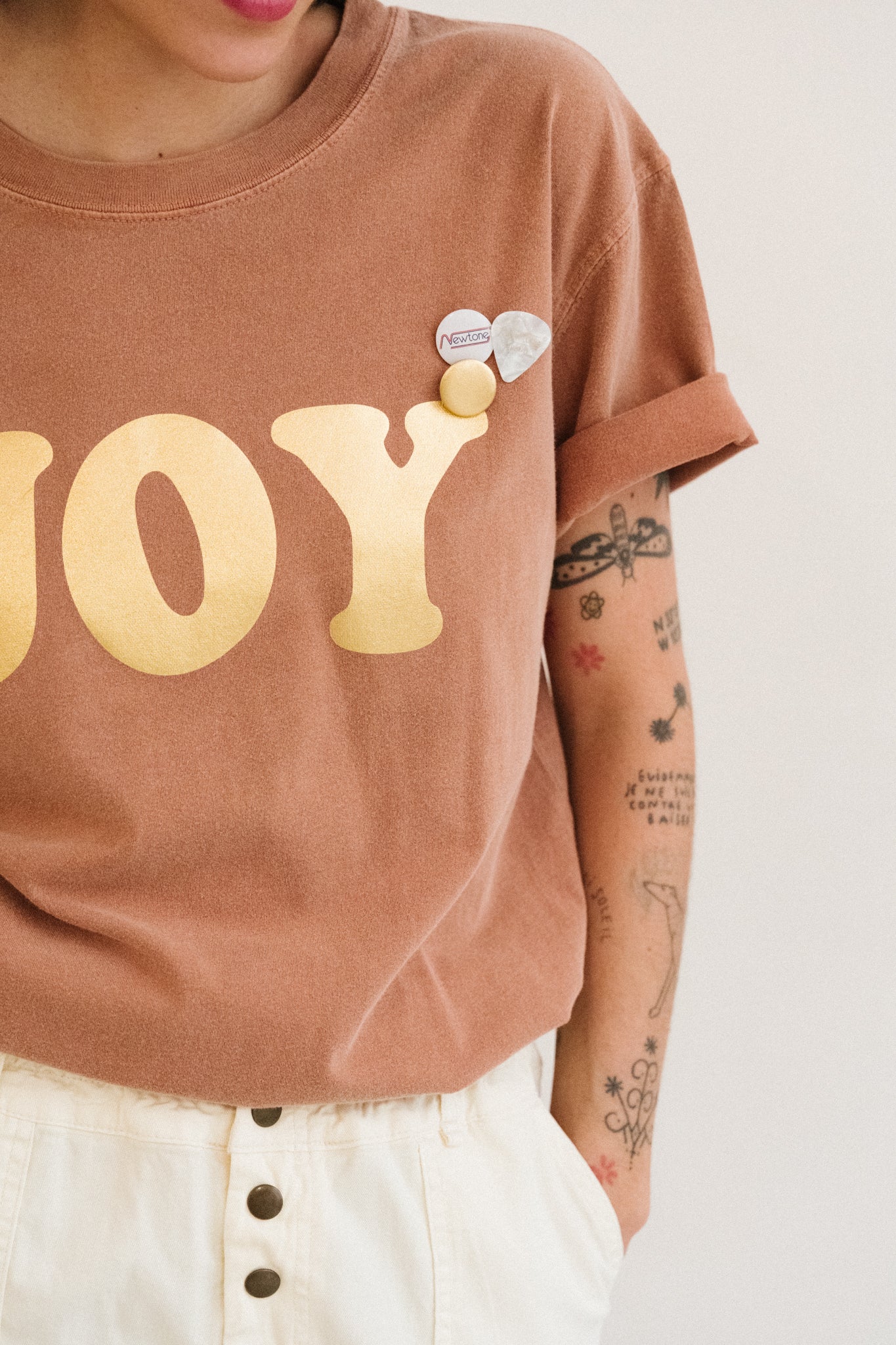 T-shirt unisexe style vintage joy métallisé Newtone Bonny Lyon