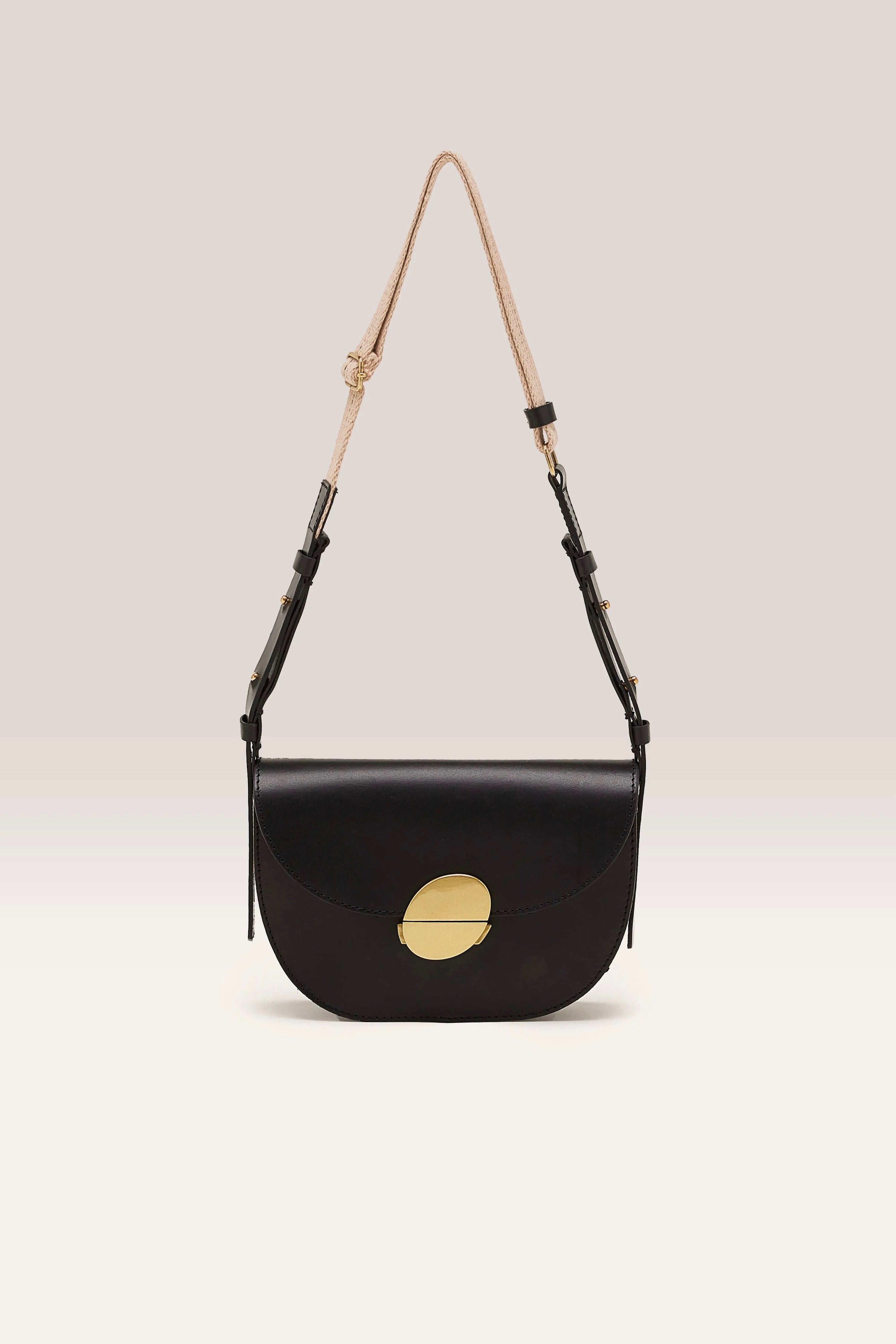 Sac en cuir forme demi lune Sicoco 3 coloris Cognac, Bordeaux et Noir Bellerose Lyon Bonny