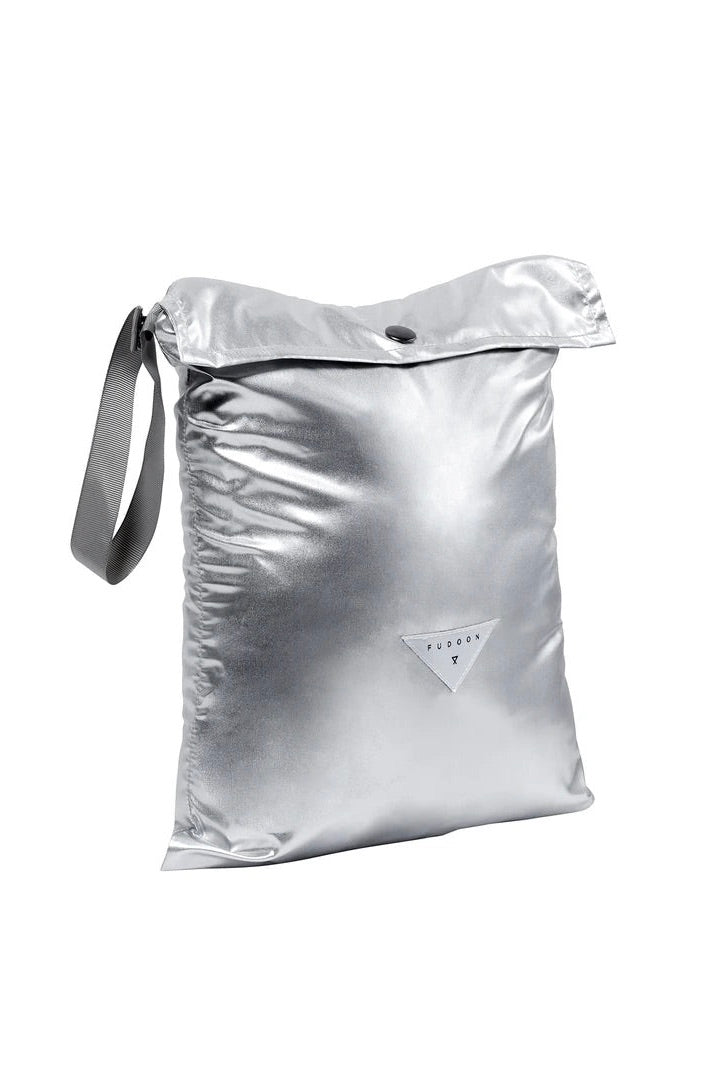 Capuche Doudoune argentée et marine