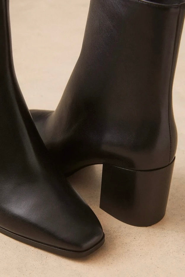 Bottines en cuir noir talons de 7cm modèle no.670 Rivecour -- Bonny Lyon