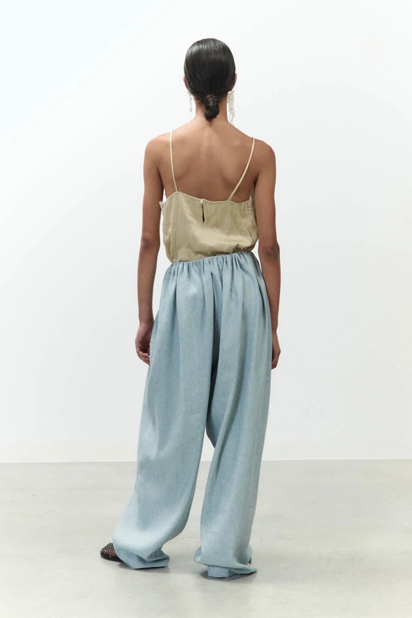 Pantalon Visco Melange con Cinta