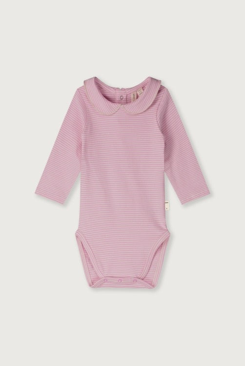 Body bébé en jersey coton organique fines rayures et col Claudine Gray Label -- Bonny Lyon