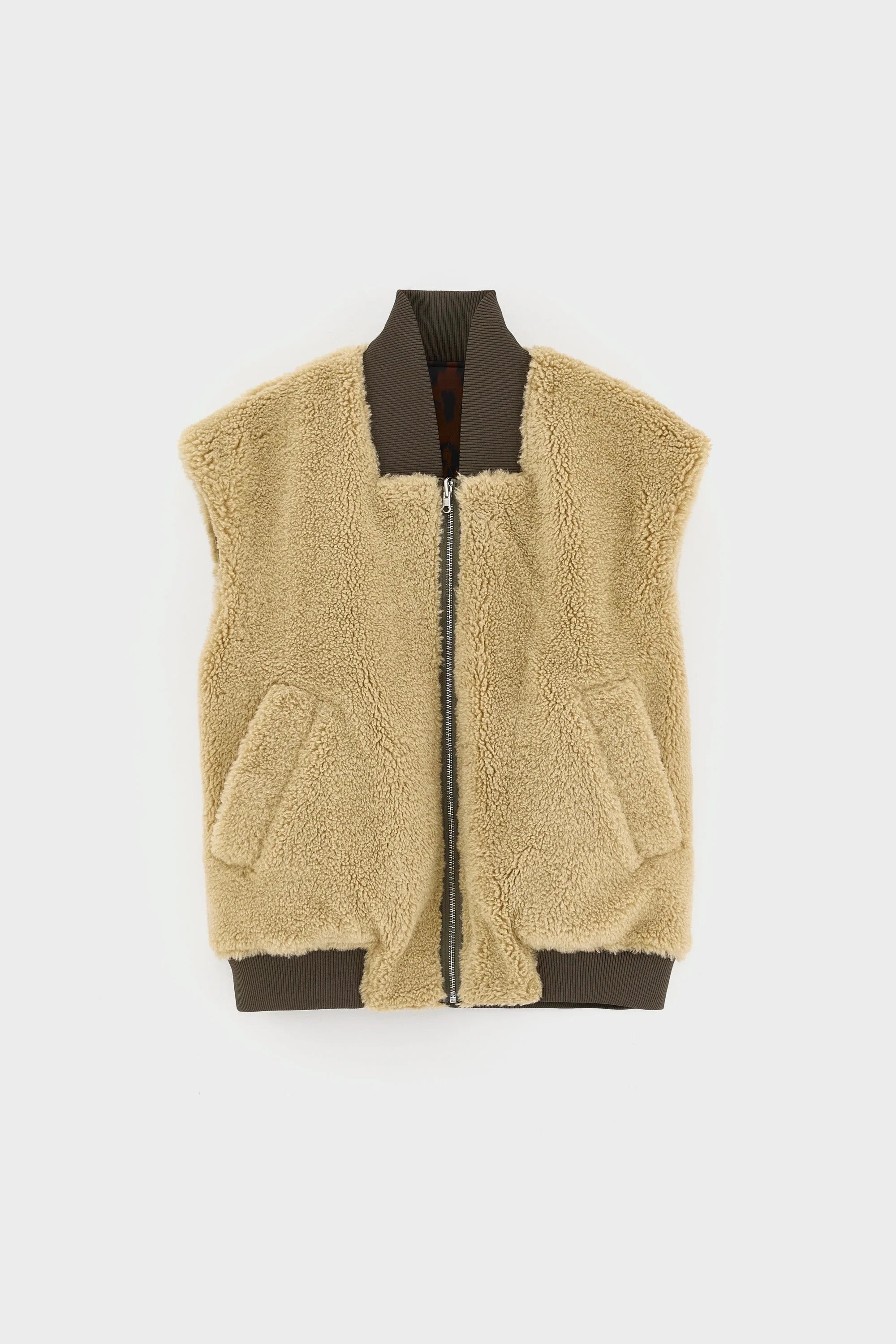 Veste réversible sans manche léopard et sherpa Haalo Bellerose -- Bonny Lyon