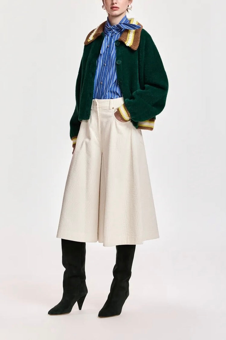 veste en maille oversized col tricot et brodé de perles, 2 coloris disponibles Essentiel Antwerp Kamore -- Bonny Lyon