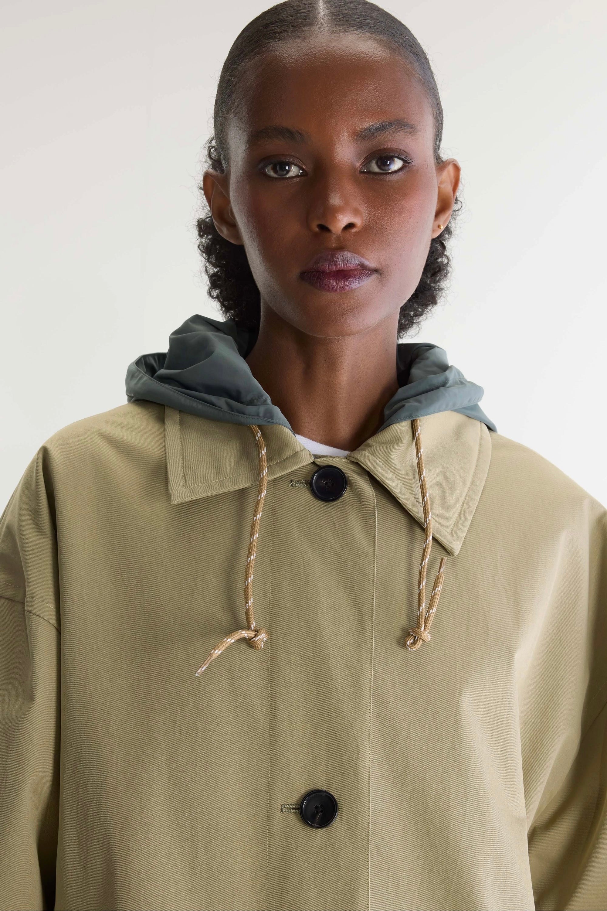 Manteau- trench réversible beige et imperméable gris ardoise Hearty Bellerose -- Bonny Lyon