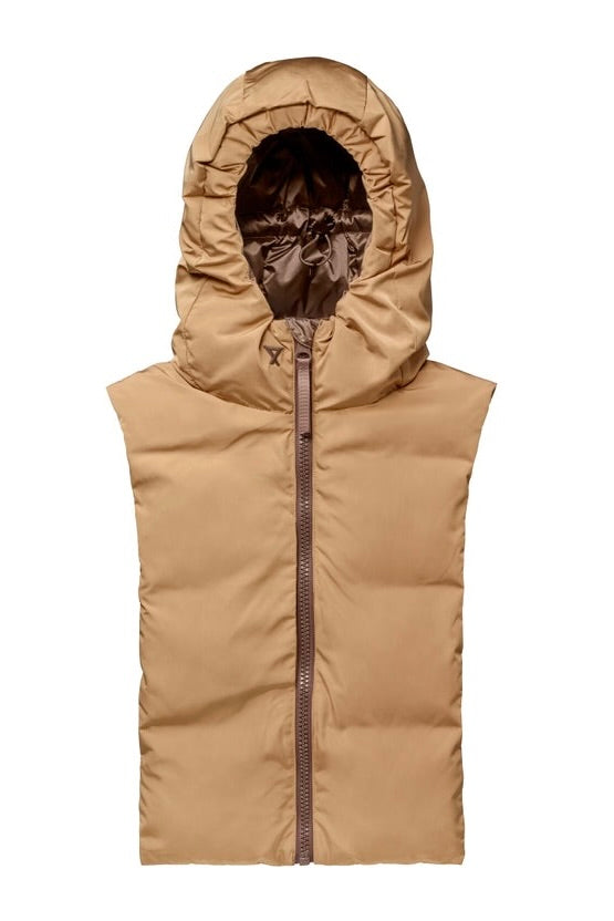 Capuche Doudoune Bronze et Latte