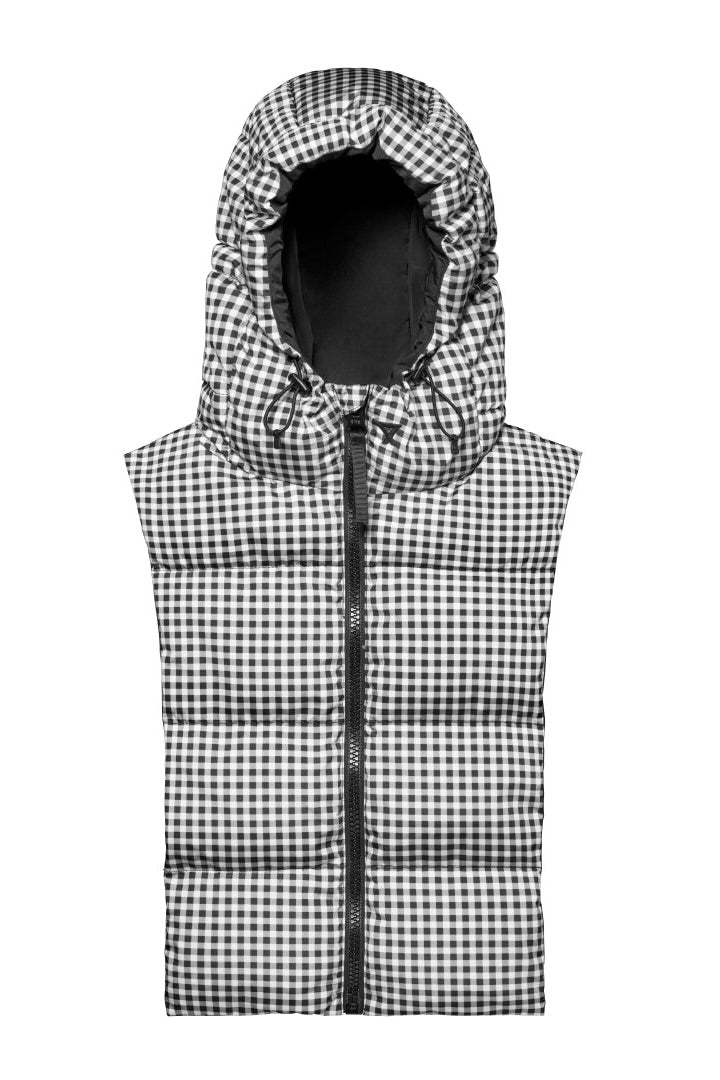 Capuche Doudoune Vichy Noir et Blanc