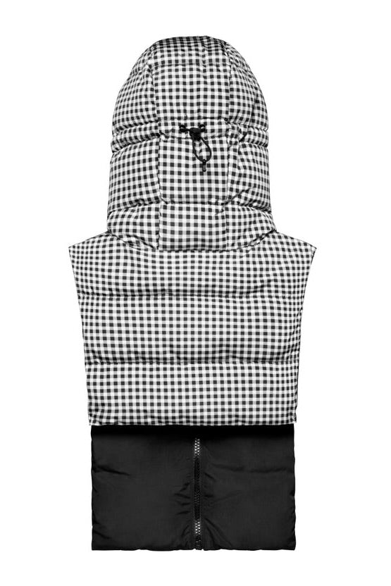 Capuche Doudoune Vichy Noir et Blanc