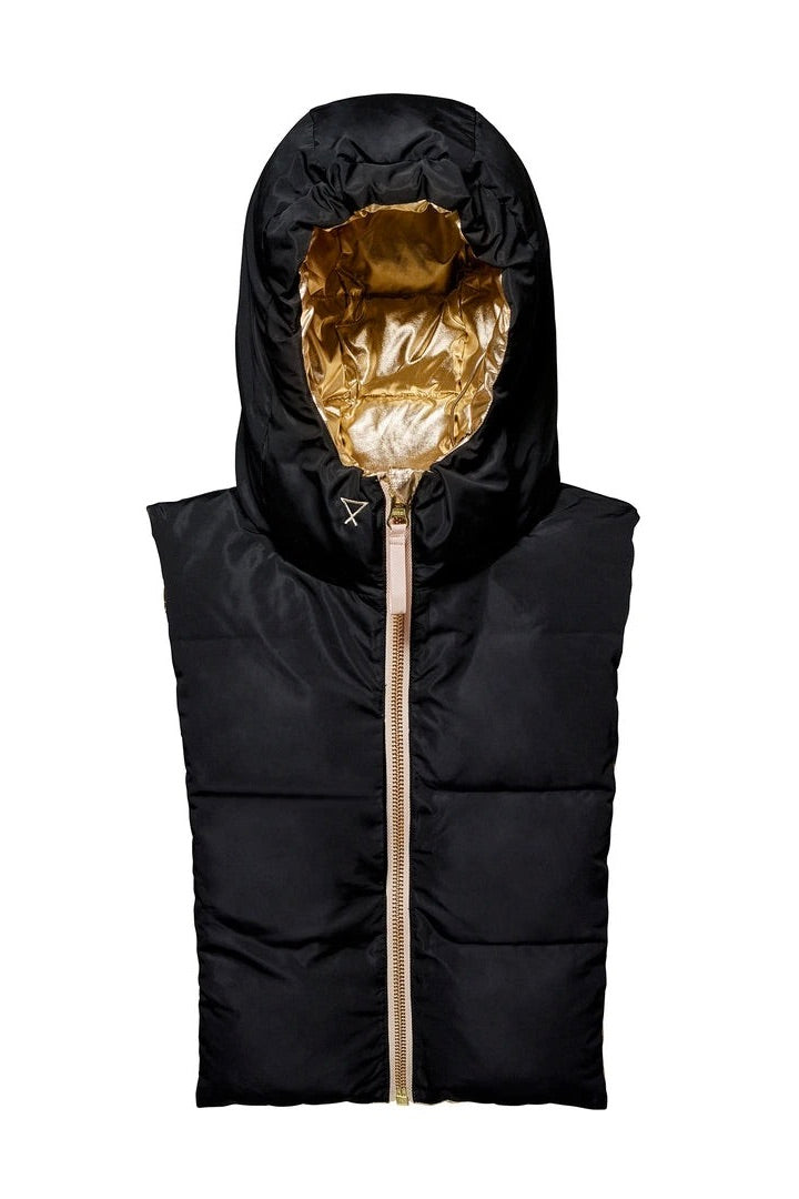 Capuche Doudoune dorée et noire