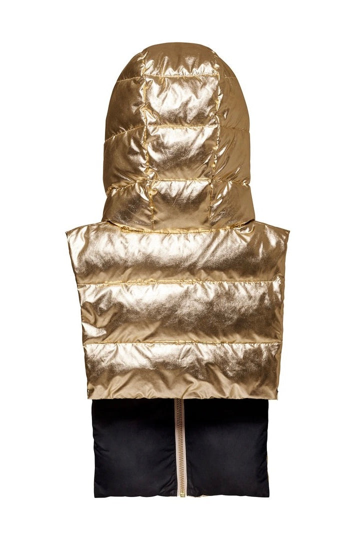 Capuche Doudoune dorée et noire
