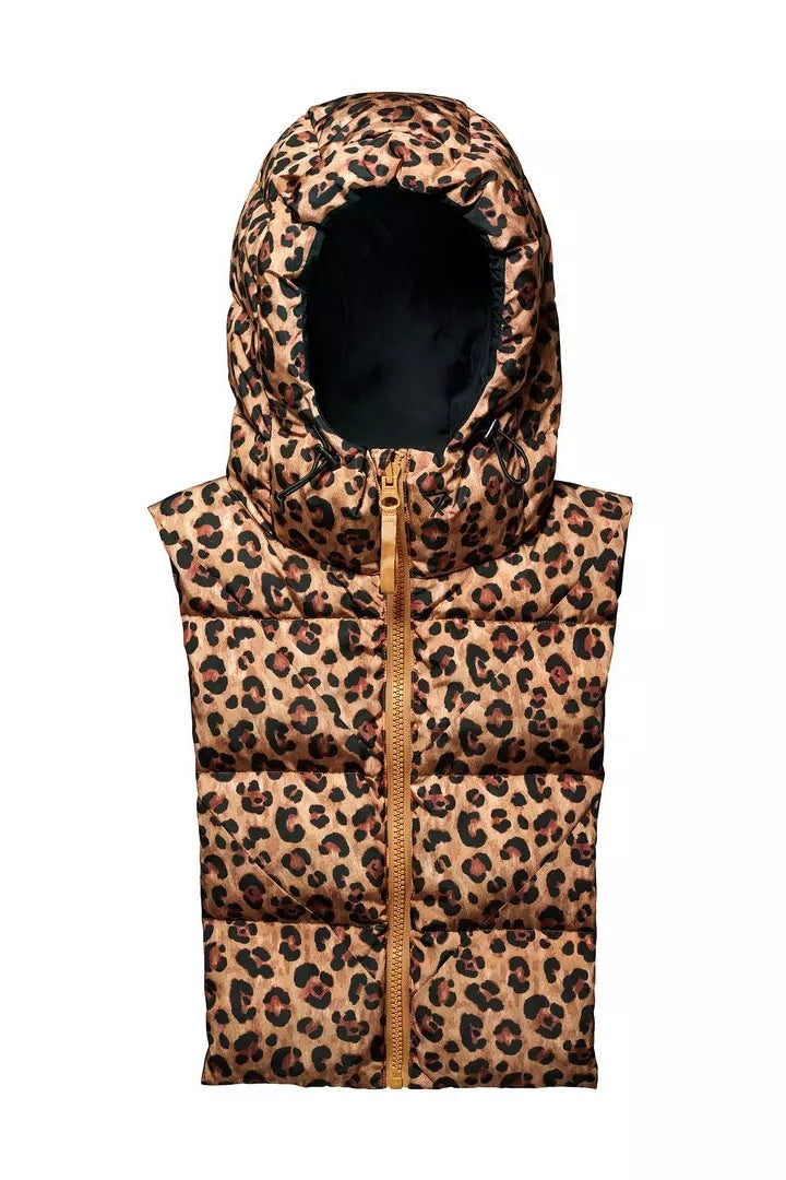 Capuche Doudoune léopard et noire