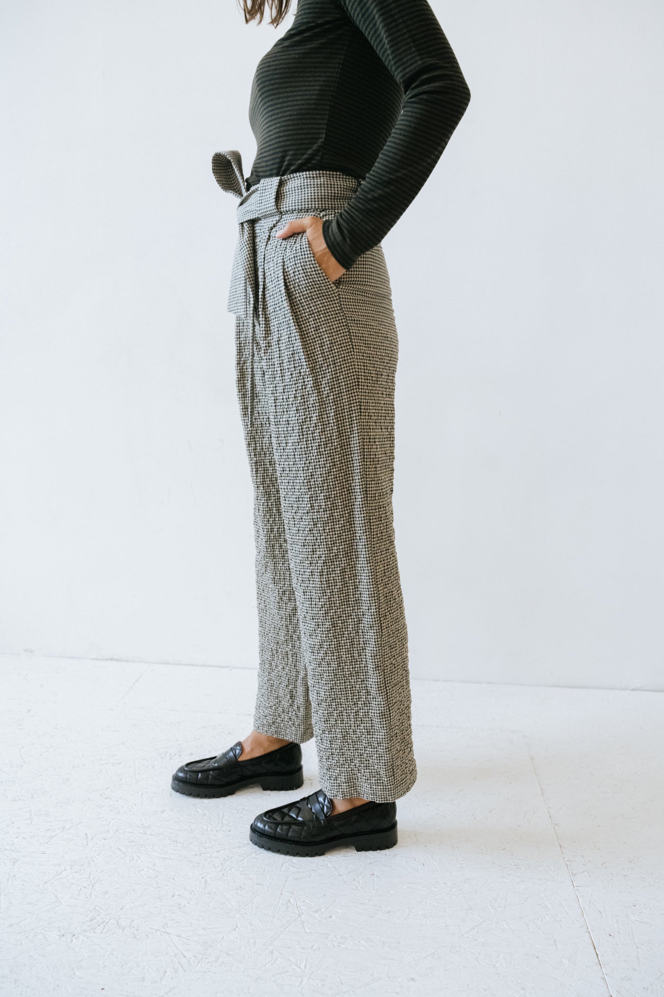 Pantalon Micro Vichy Grafite