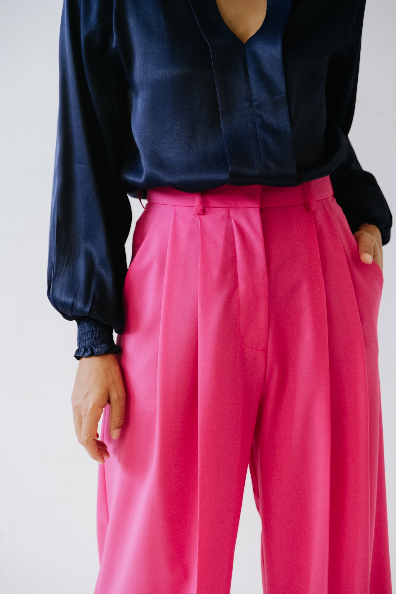 Pantalon Tela Di Lana Pink