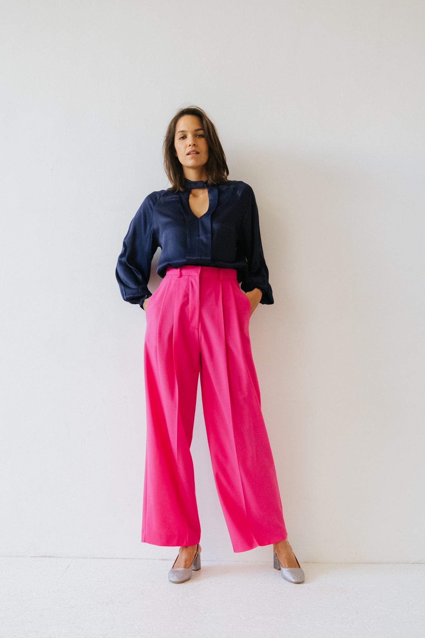 Pantalon Tela Di Lana Pink