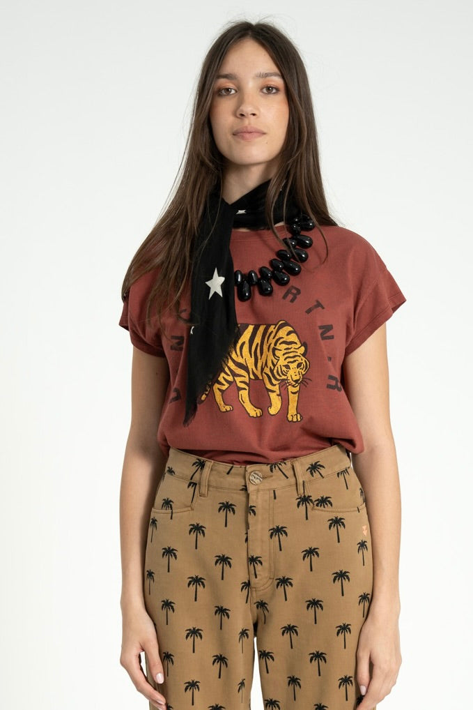 T-Shirt Leopard Bordeaux