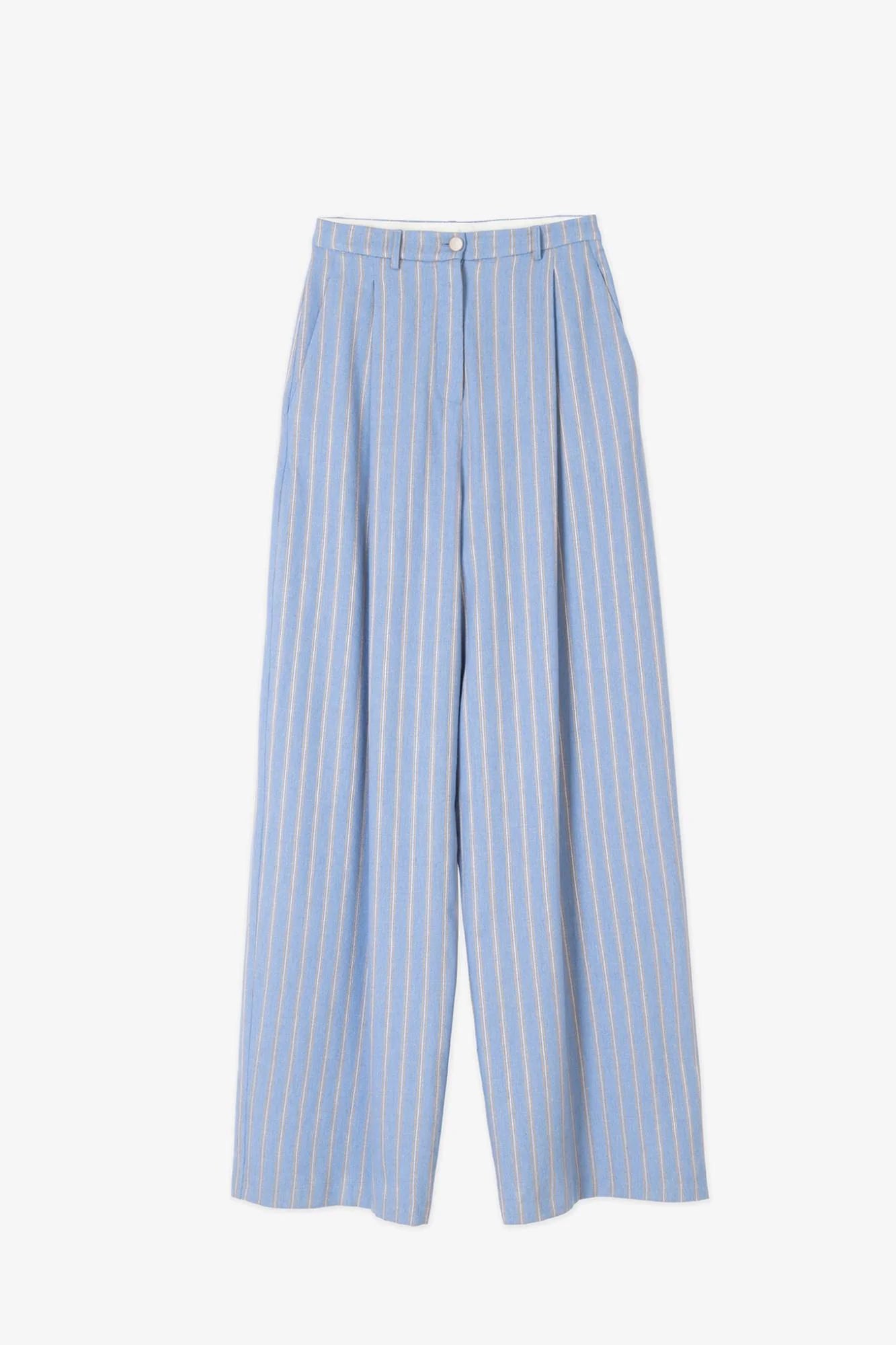 Pantalon Fluid Stripes Cielo