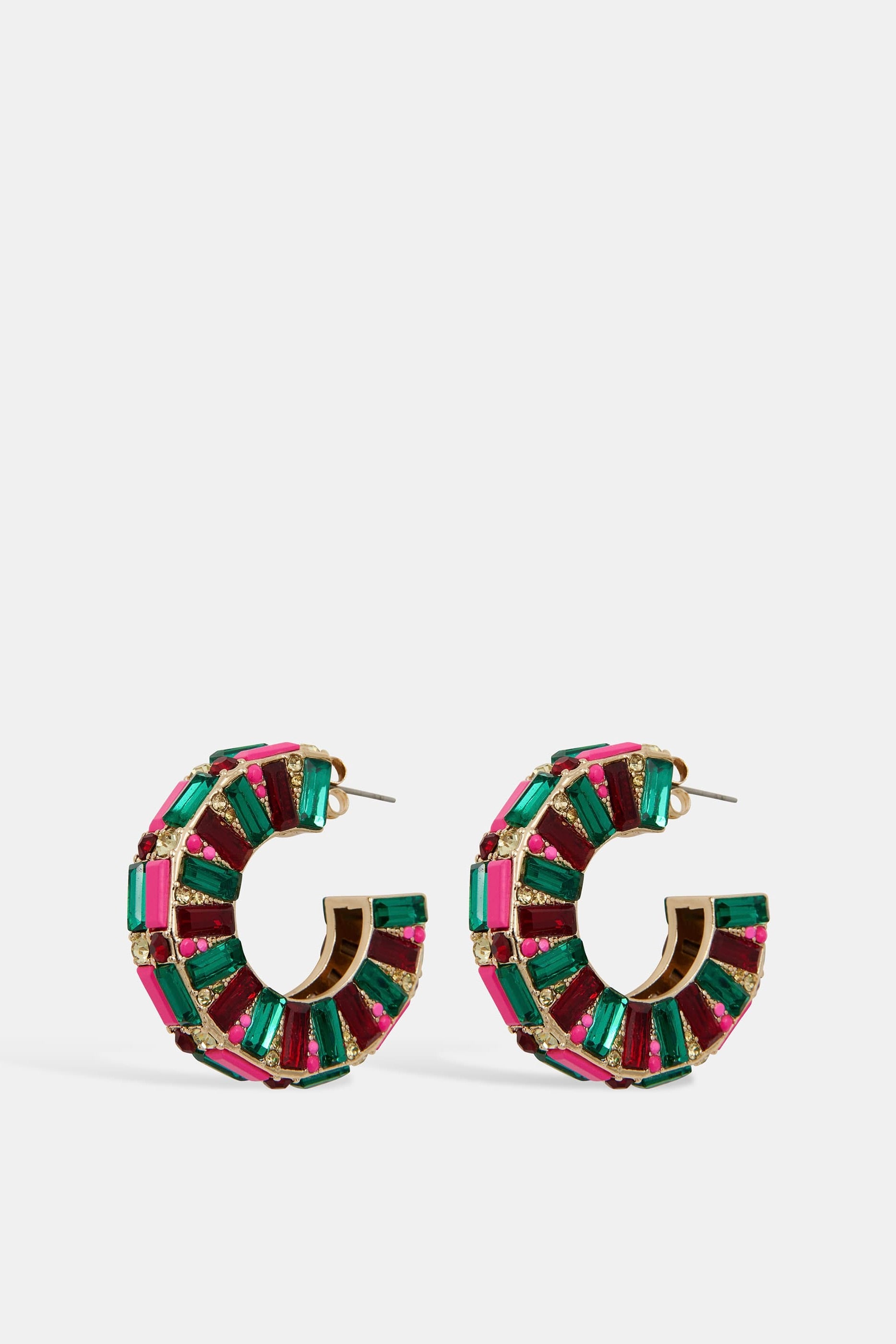 Boucles d'oreille créoles recouvertes de strass en verre Hassumption Essentiel Antwerp Lyon Bonny