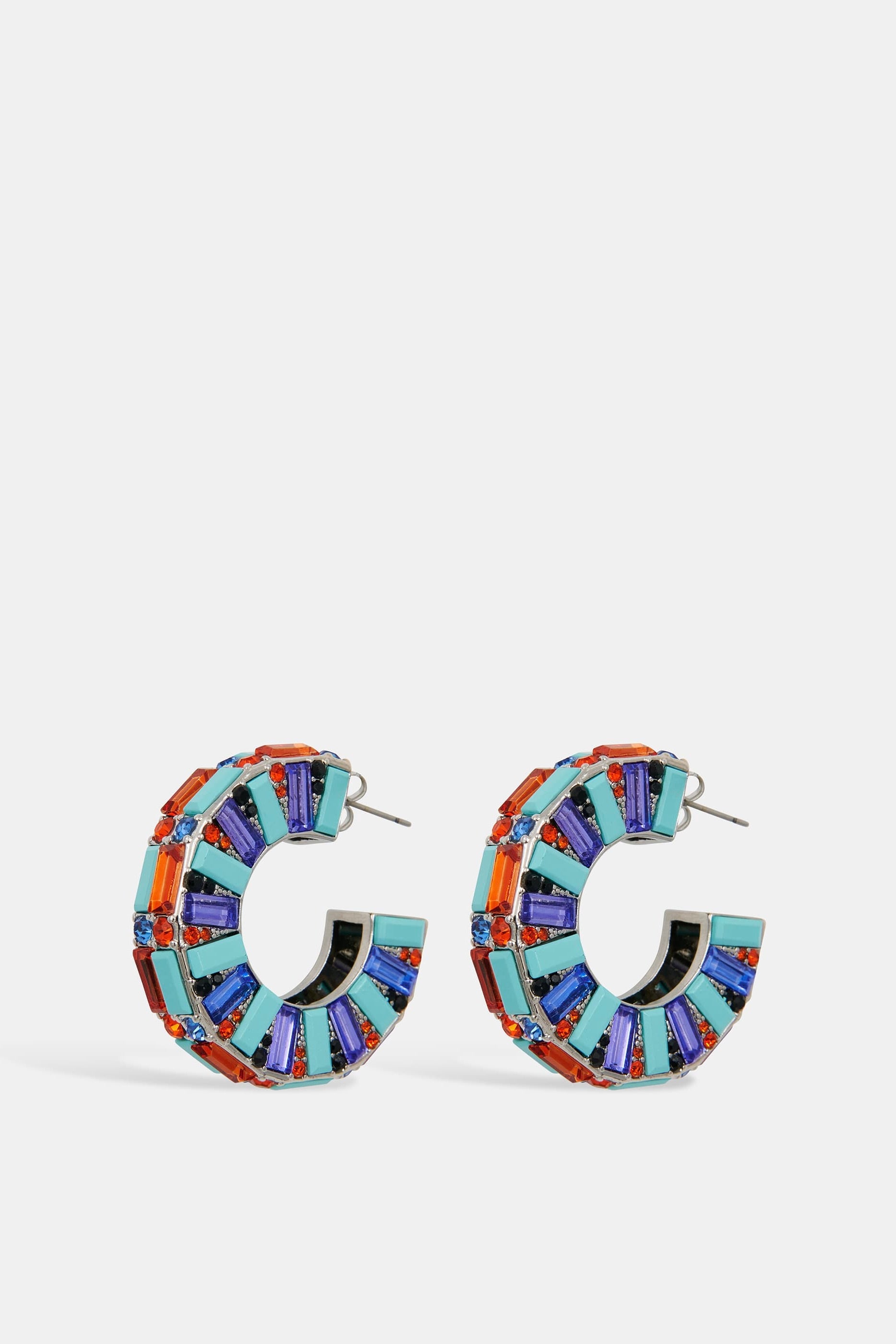 Boucles d'oreille créoles recouvertes de strass en verre Hassumption Essentiel Antwerp Lyon Bonny