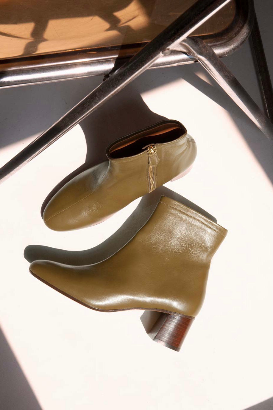Bottines no.401 Cuir Olive