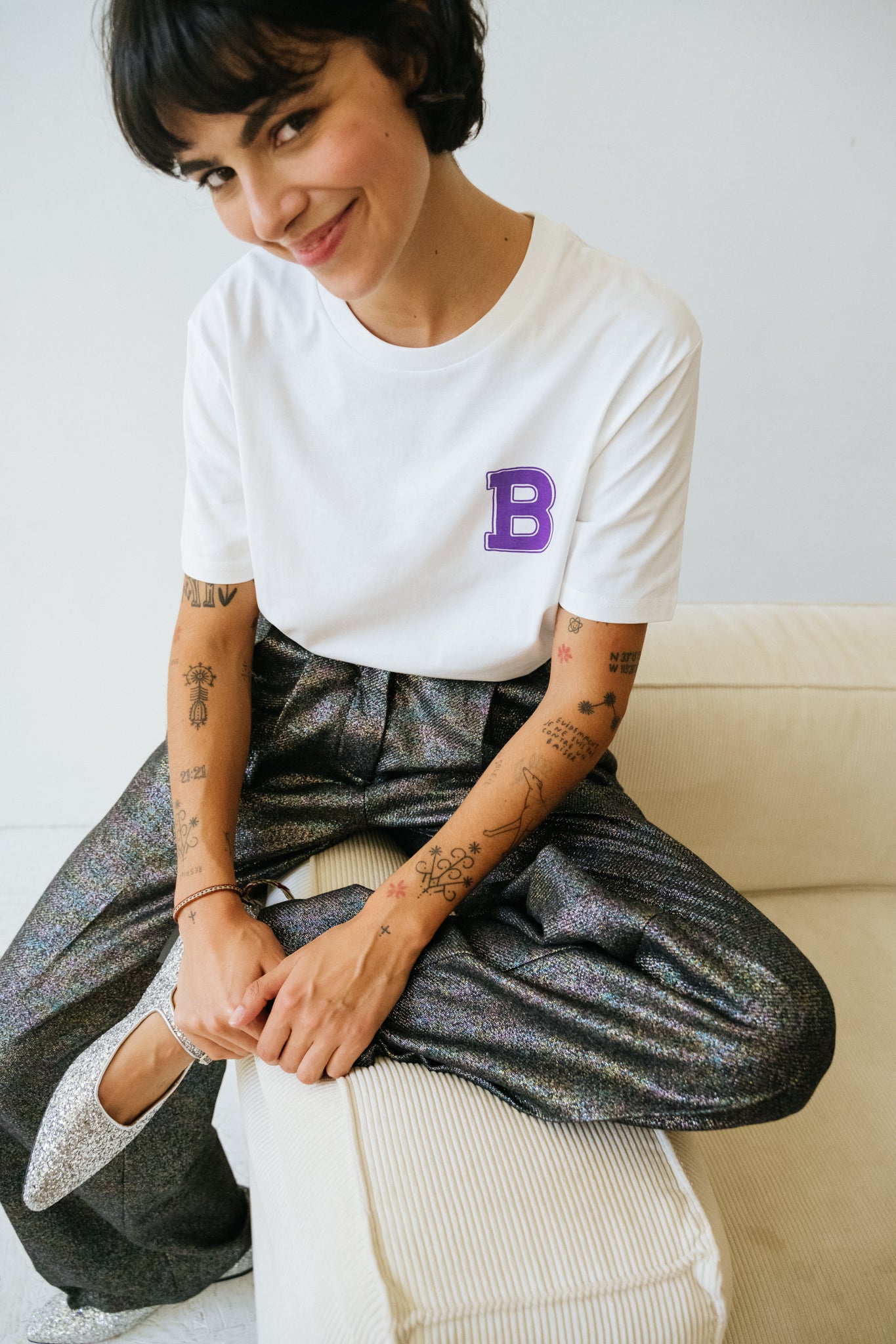 T-Shirt EKB Blanc/Violet