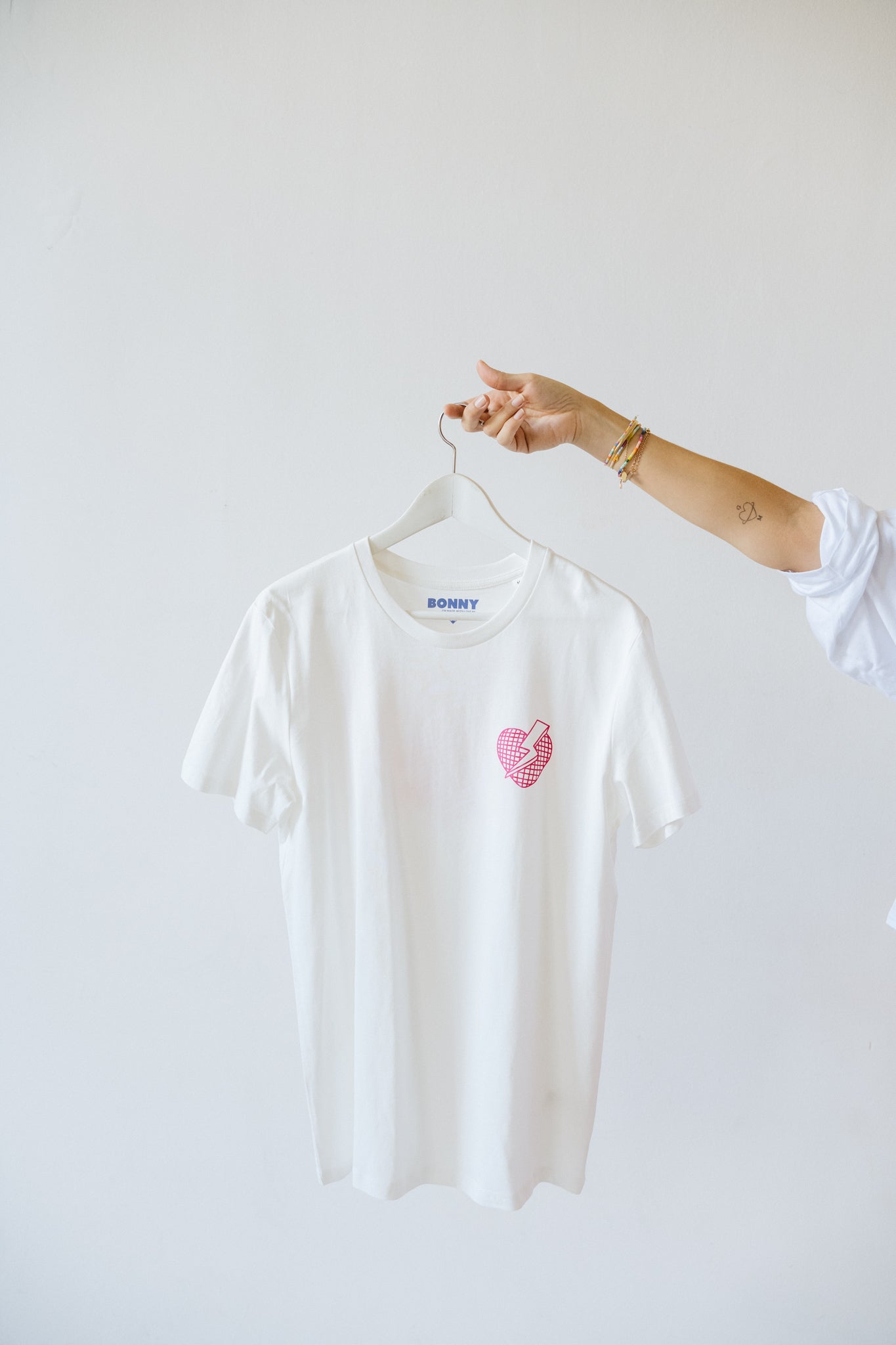 T-Shirt Heartbreaker Blanc/Fuchsia
