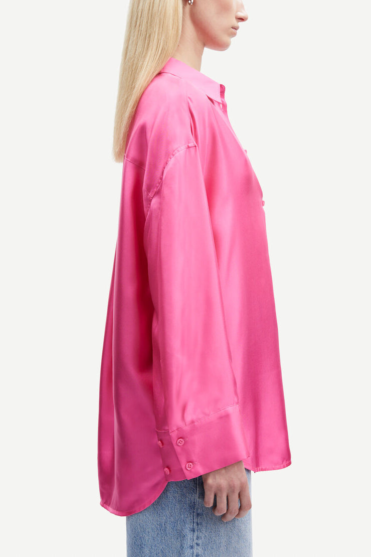 Chemise large en soie Marika Cheeky Pink soie Samsoe Samsoe Bonny Lyon