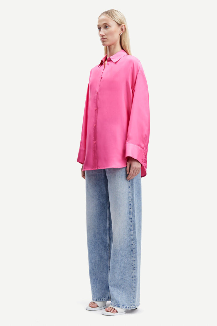 Chemise large en soie Marika Cheeky Pink soie Samsoe Samsoe Bonny Lyon