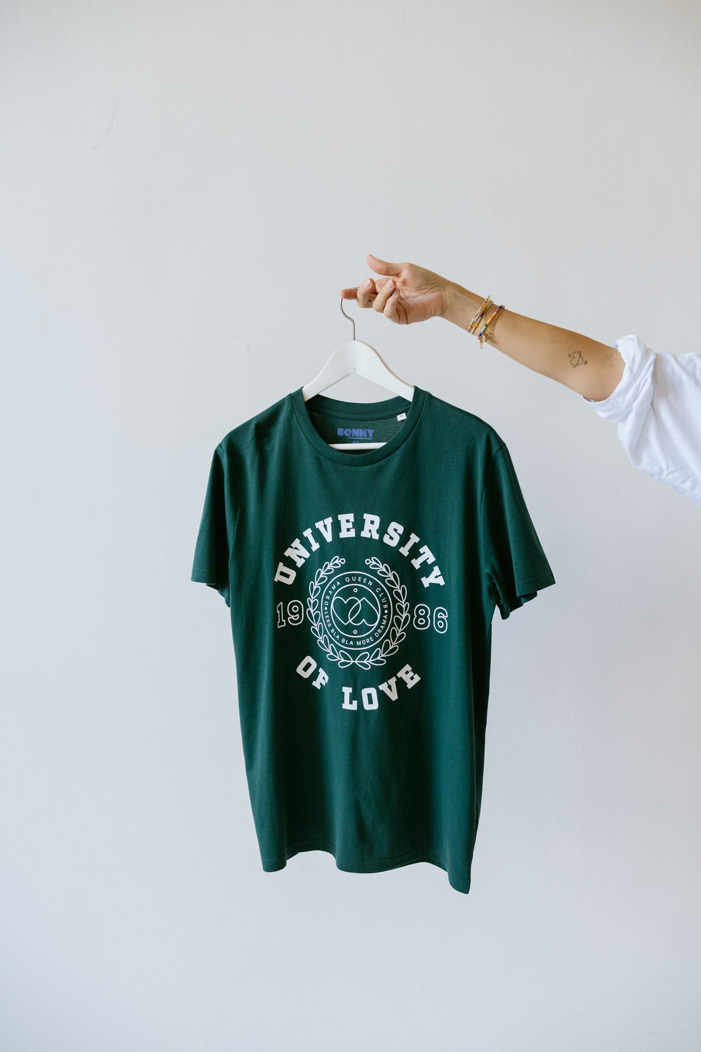 T-Shirt University Vert/Blanc