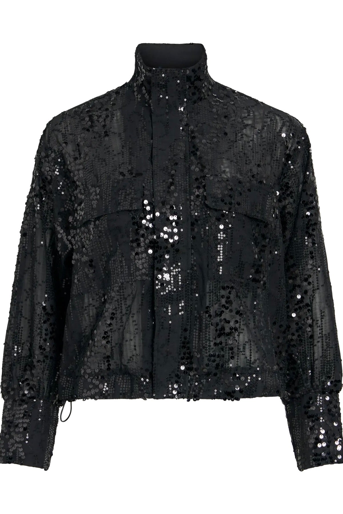 veste paillettes col montant noir Rouge Edit Roumary -- Bonny Lyon 
