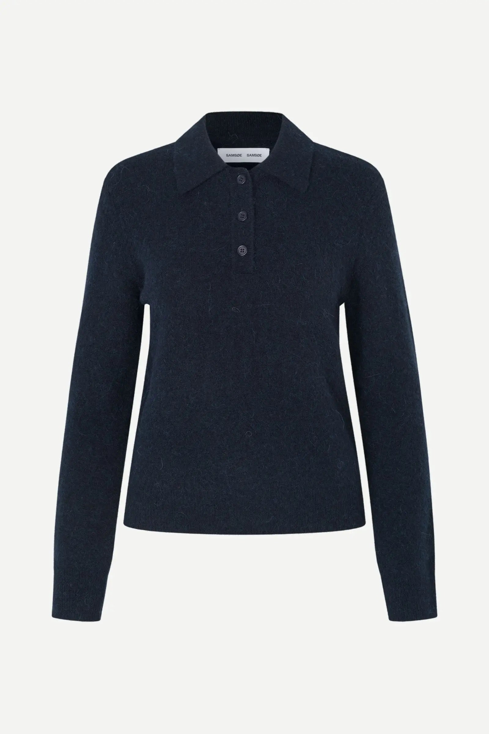 Pull polo en laine alpaga marine Sanoura Samsoe Samsoe -- Bonny Lyon 