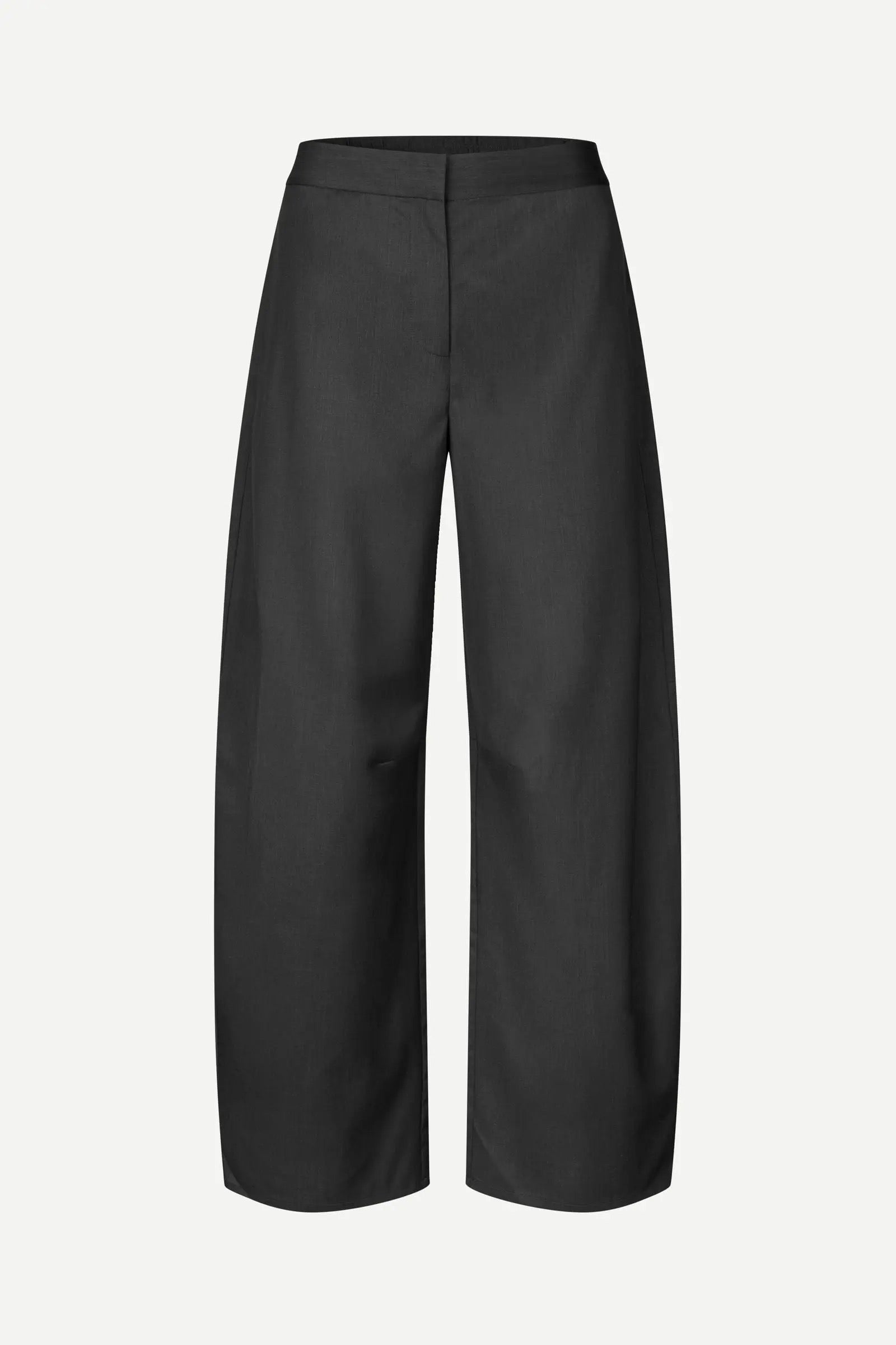 Pantalon barrel en laine mélangée gris anthracite Saroko Samsoe Samsoe -- Bonny Lyon 