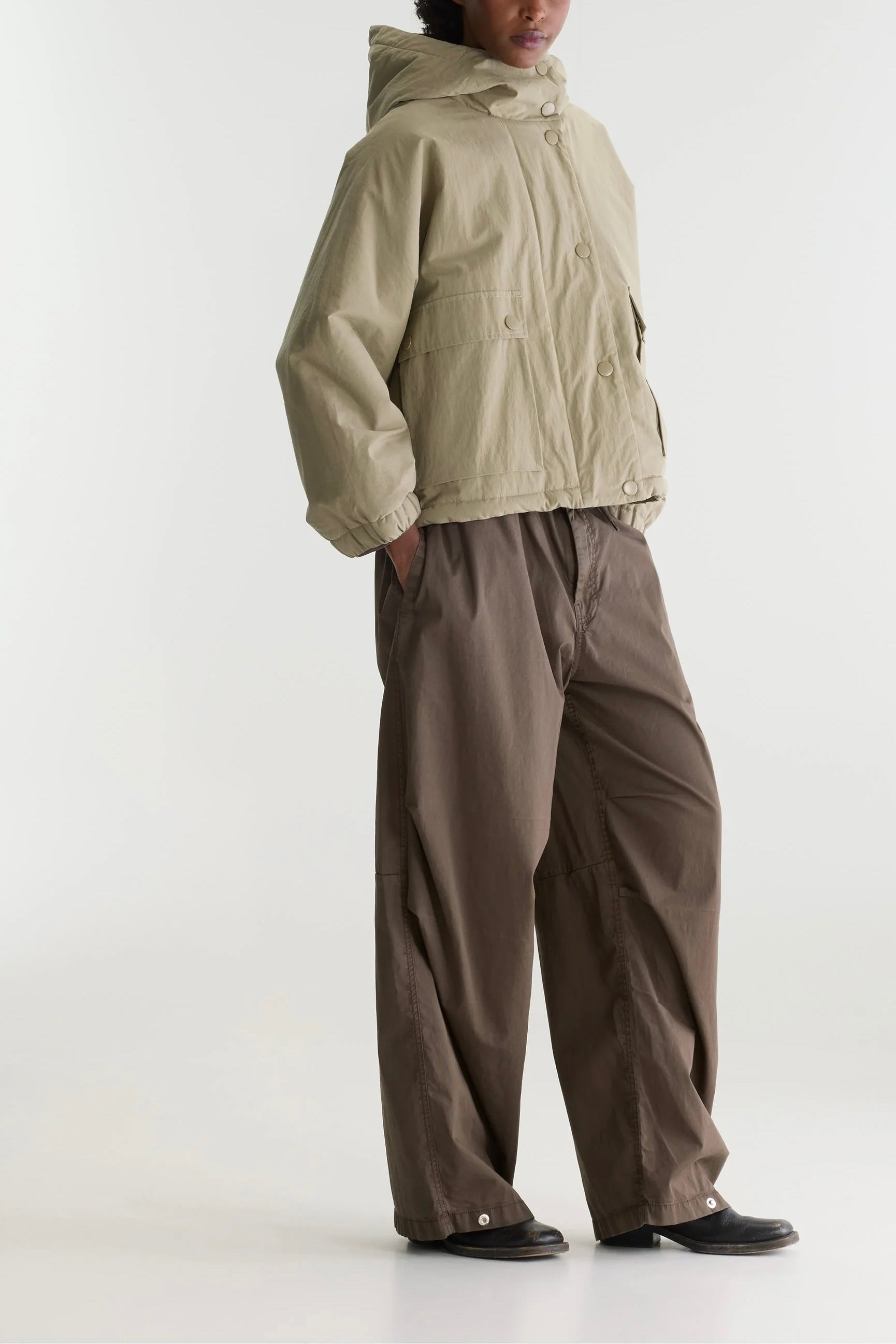 parka courte Jeanna beige doublée fausse fourrure leopard Bellerose -- Bonny Lyon 
