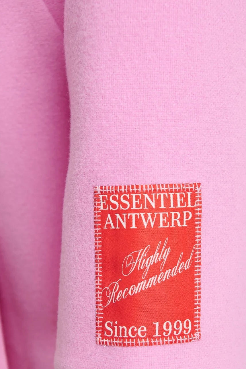 Manteau court oversized en laine rose bonbon Essentiel Antwerp Kidney -- Bonny Lyon 