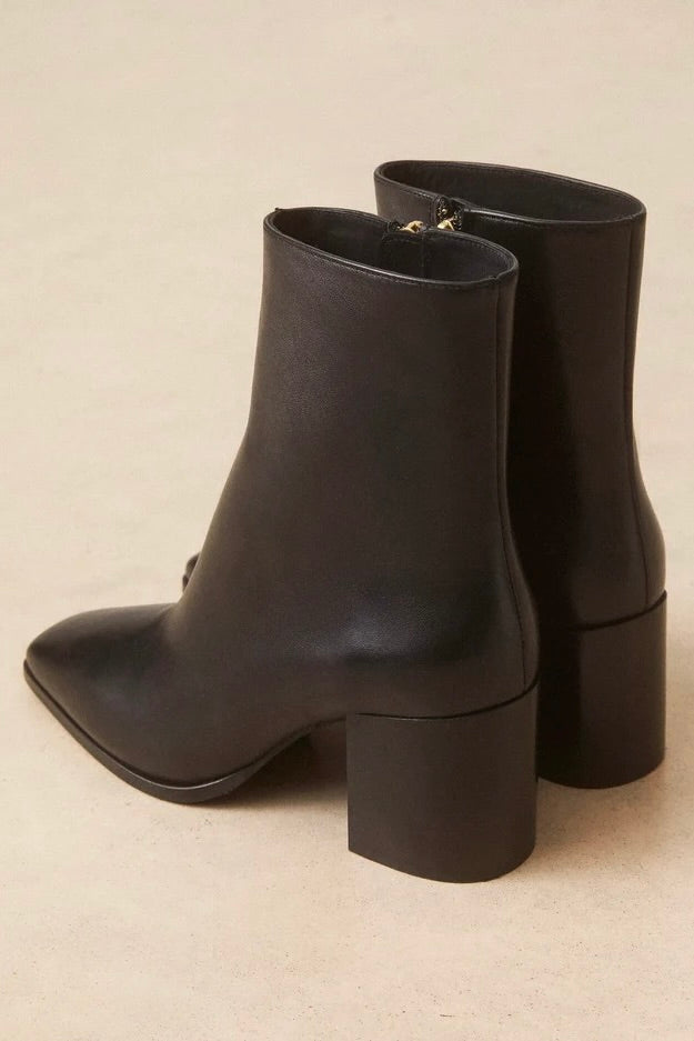 Bottines en cuir noir talons de 7cm modèle no.670 Rivecour -- Bonny Lyon 