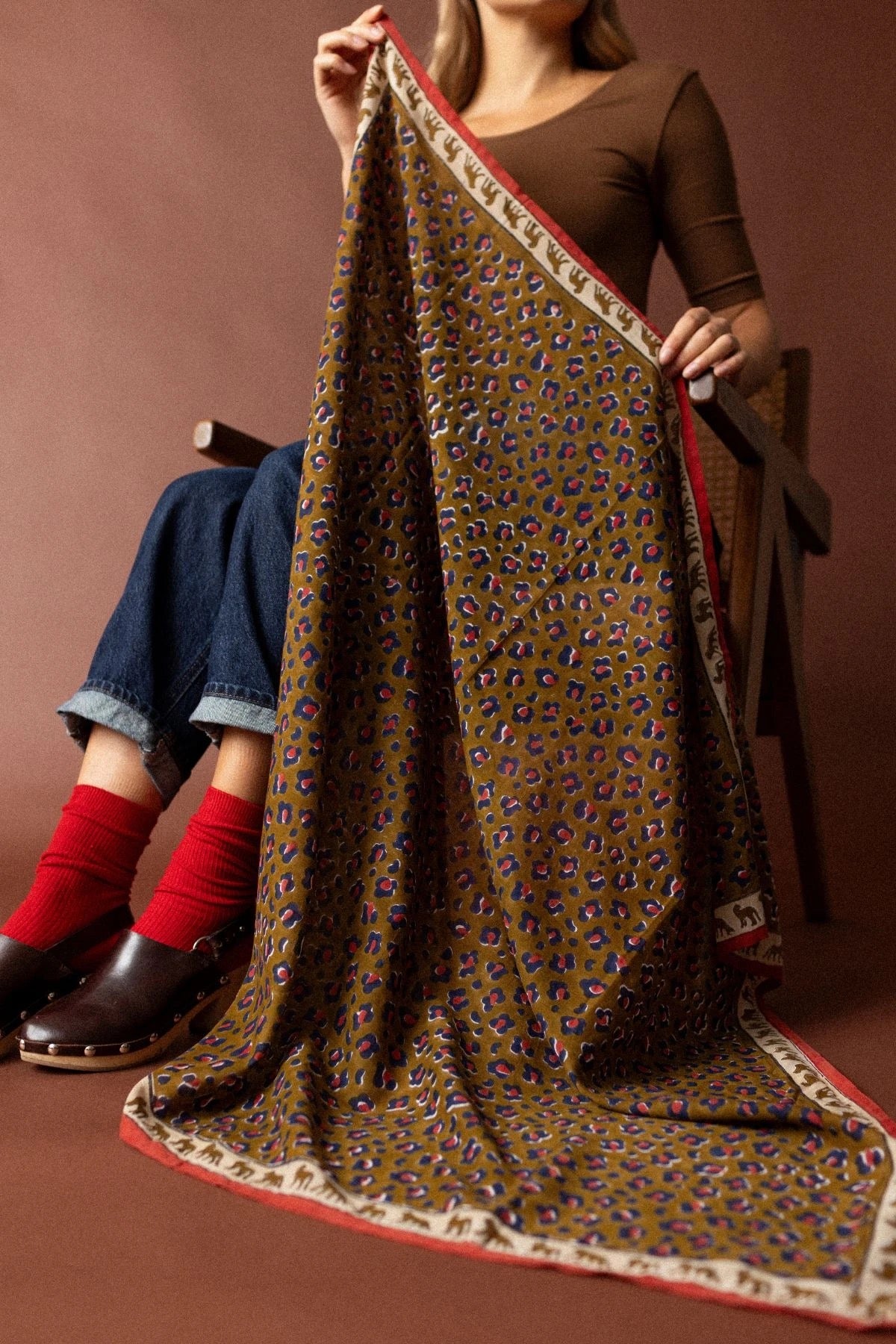 Big Foulard Dupatta Léopard