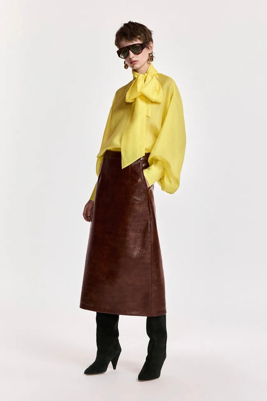 Blouse lavallière jaune oversized Essentiel Antwerp Karismatic -- Bonny Lyon 