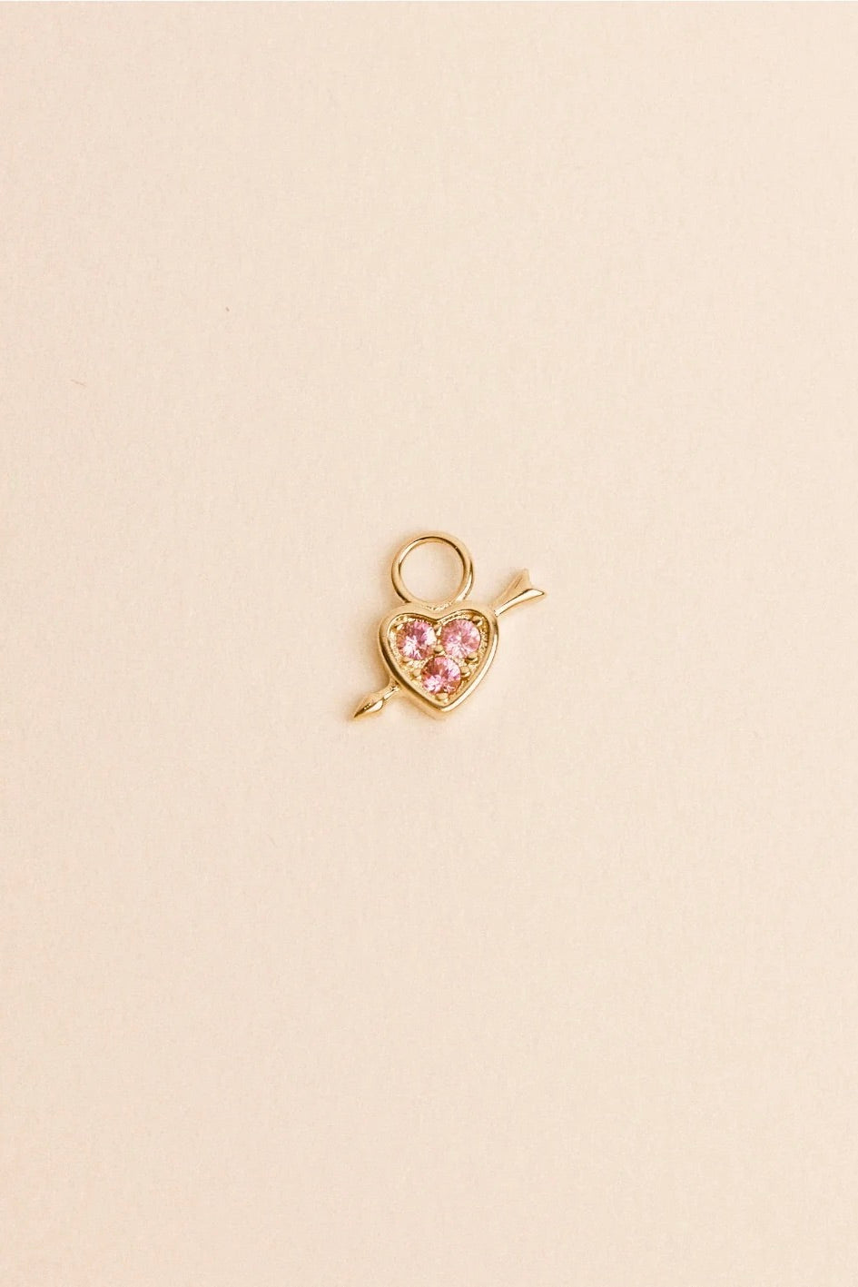 Charms Coeur Flèche rose