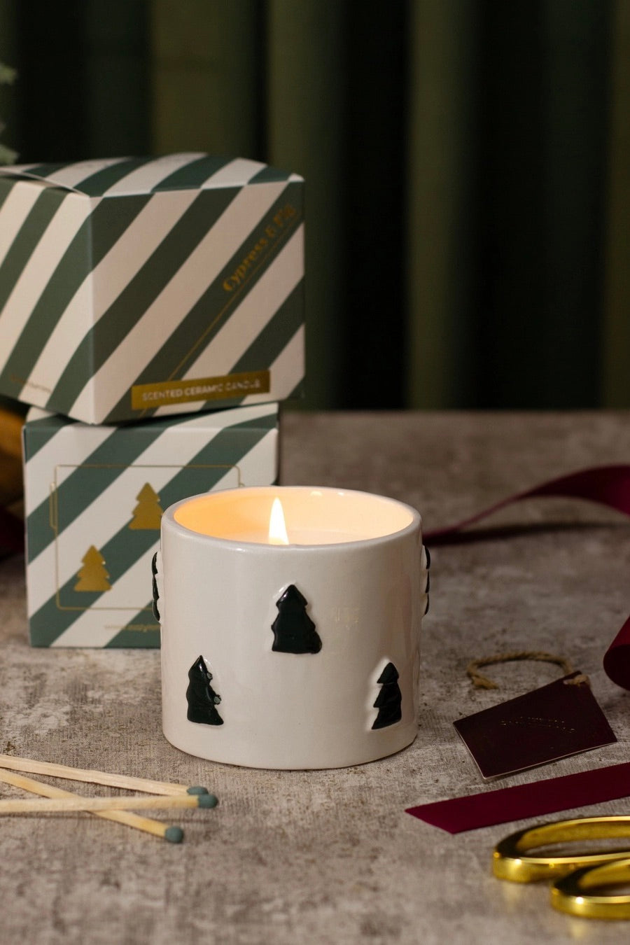 Bougie Noël : Cyprès et Figue