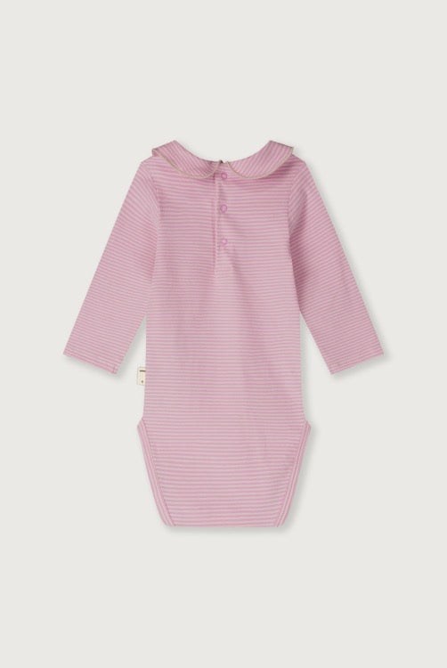 Body bébé en jersey coton organique fines rayures et col Claudine Gray Label -- Bonny Lyon 