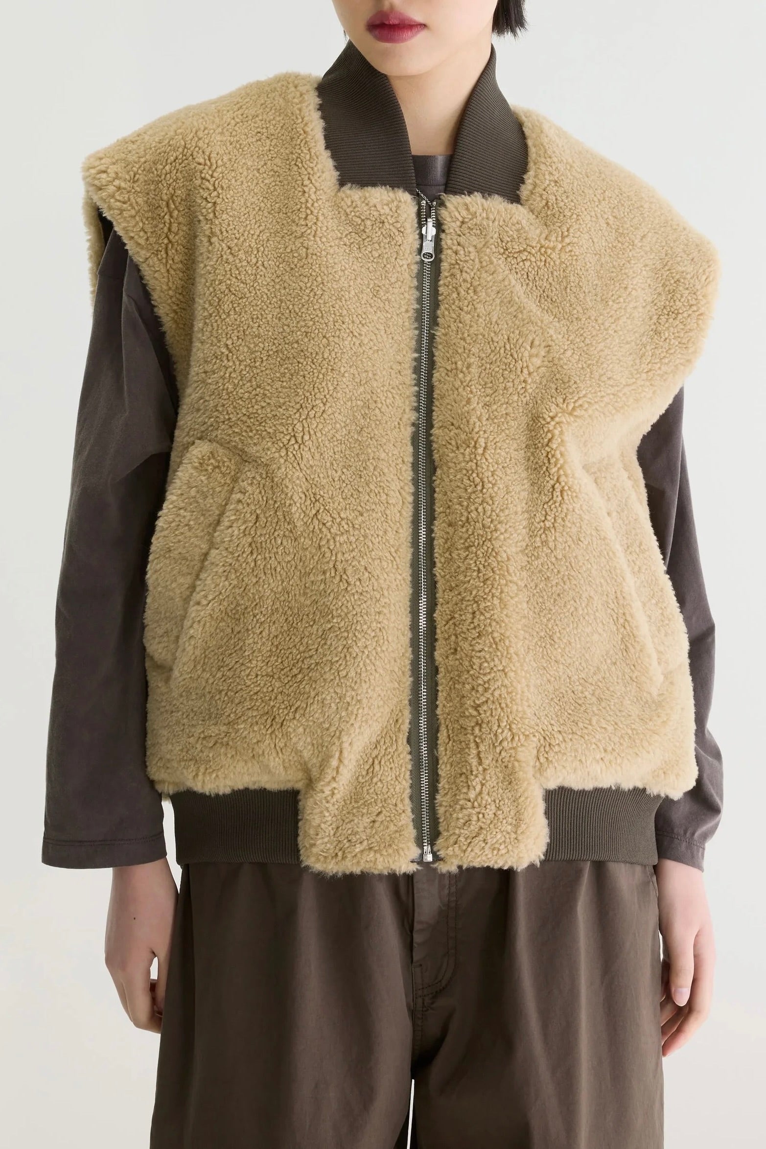 Veste réversible sans manche léopard et sherpa Haalo Bellerose -- Bonny Lyon 