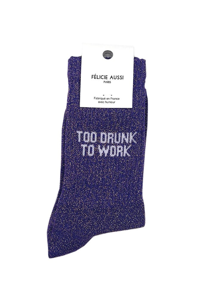 Chaussettes Too Drunk To Work Paillettes