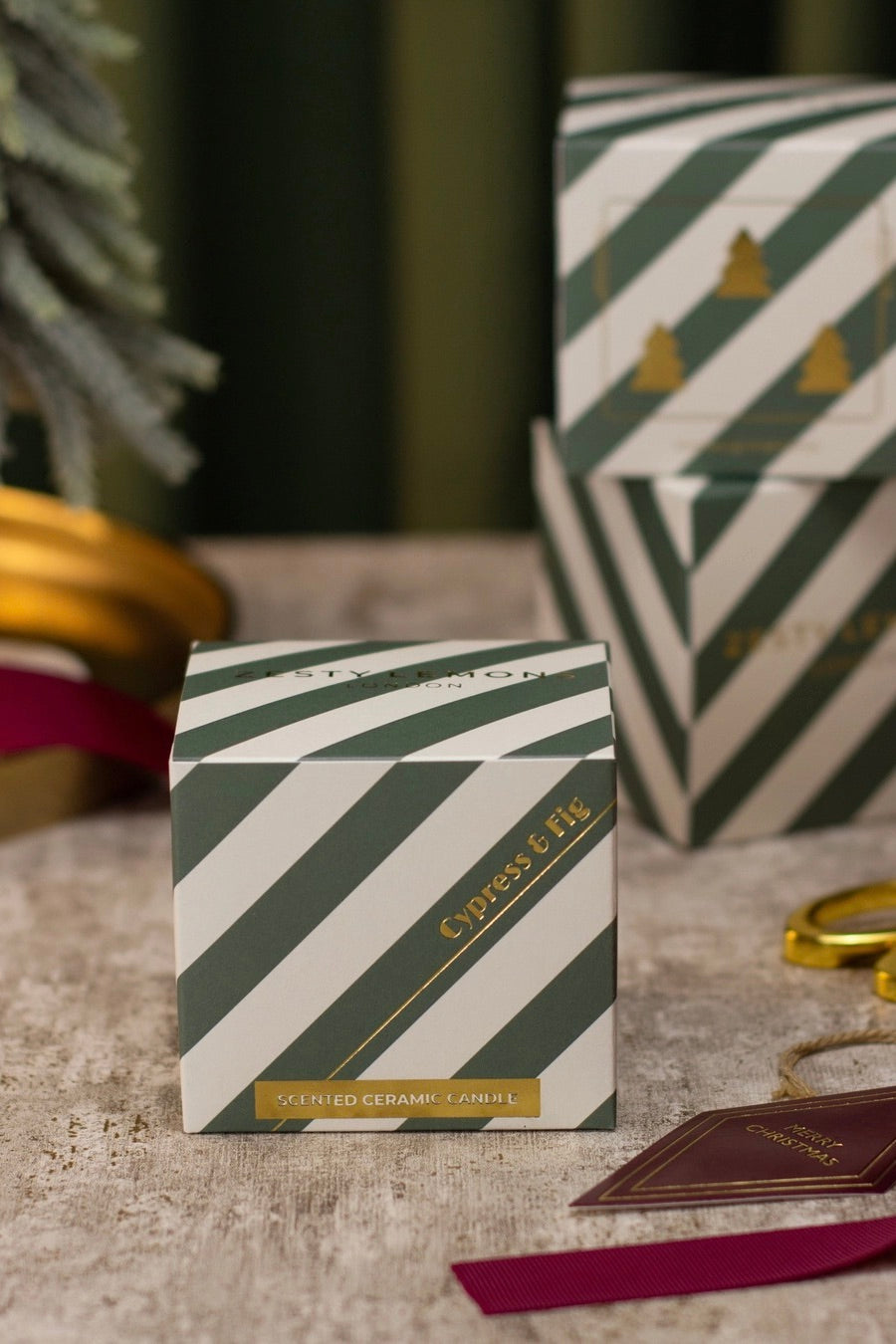 Bougie Noël : Cyprès et Figue