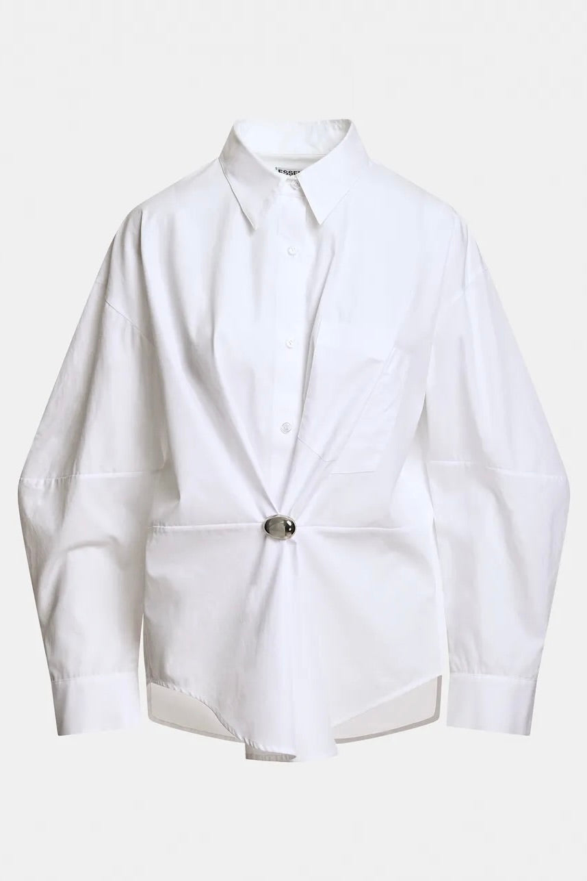Chemise oversized drappée sur le devant avec broche amovible Kreative essentiel antwerp -- Bonny Lyon 