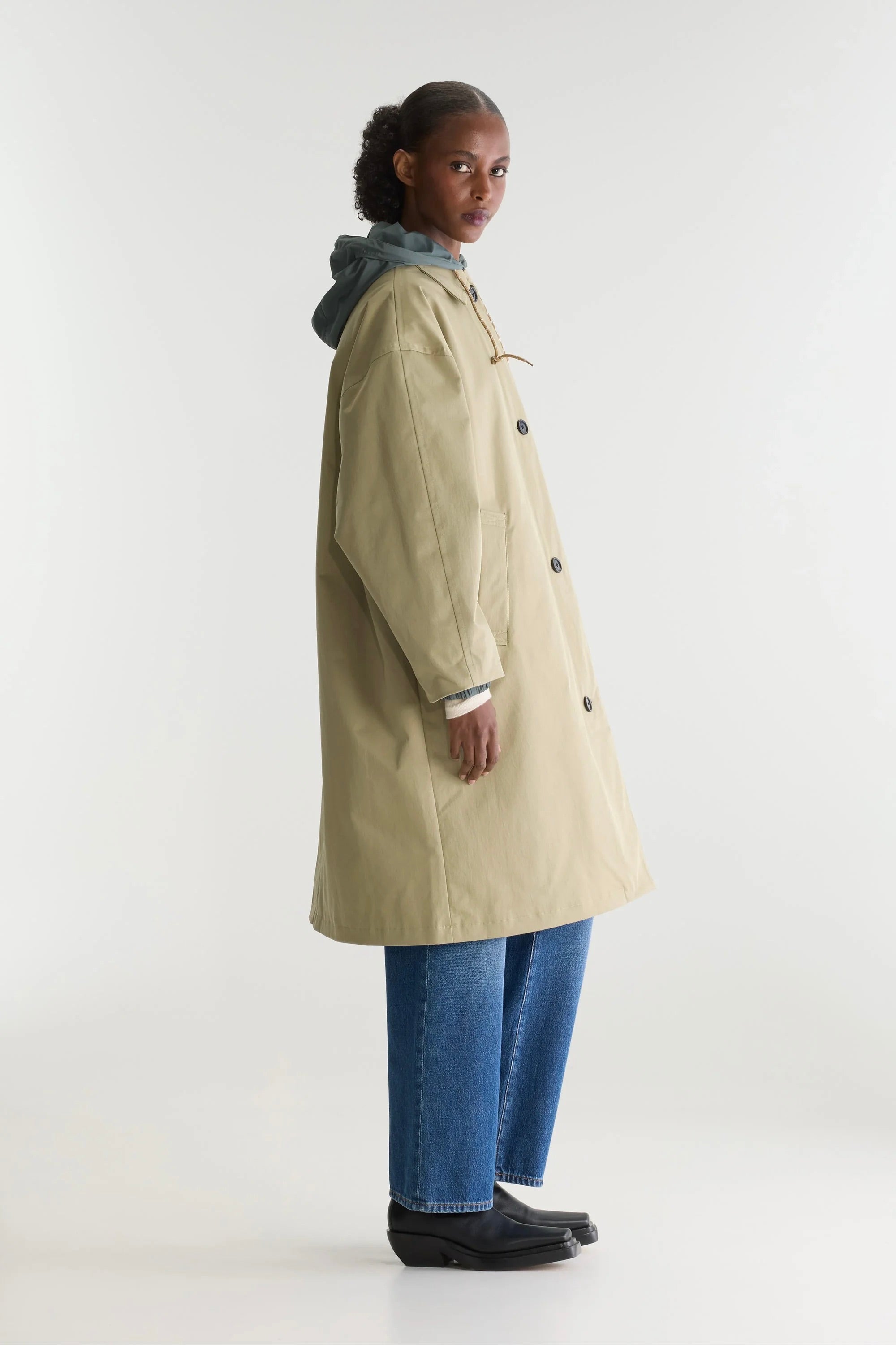 Manteau- trench réversible beige et imperméable gris ardoise Hearty Bellerose -- Bonny Lyon 