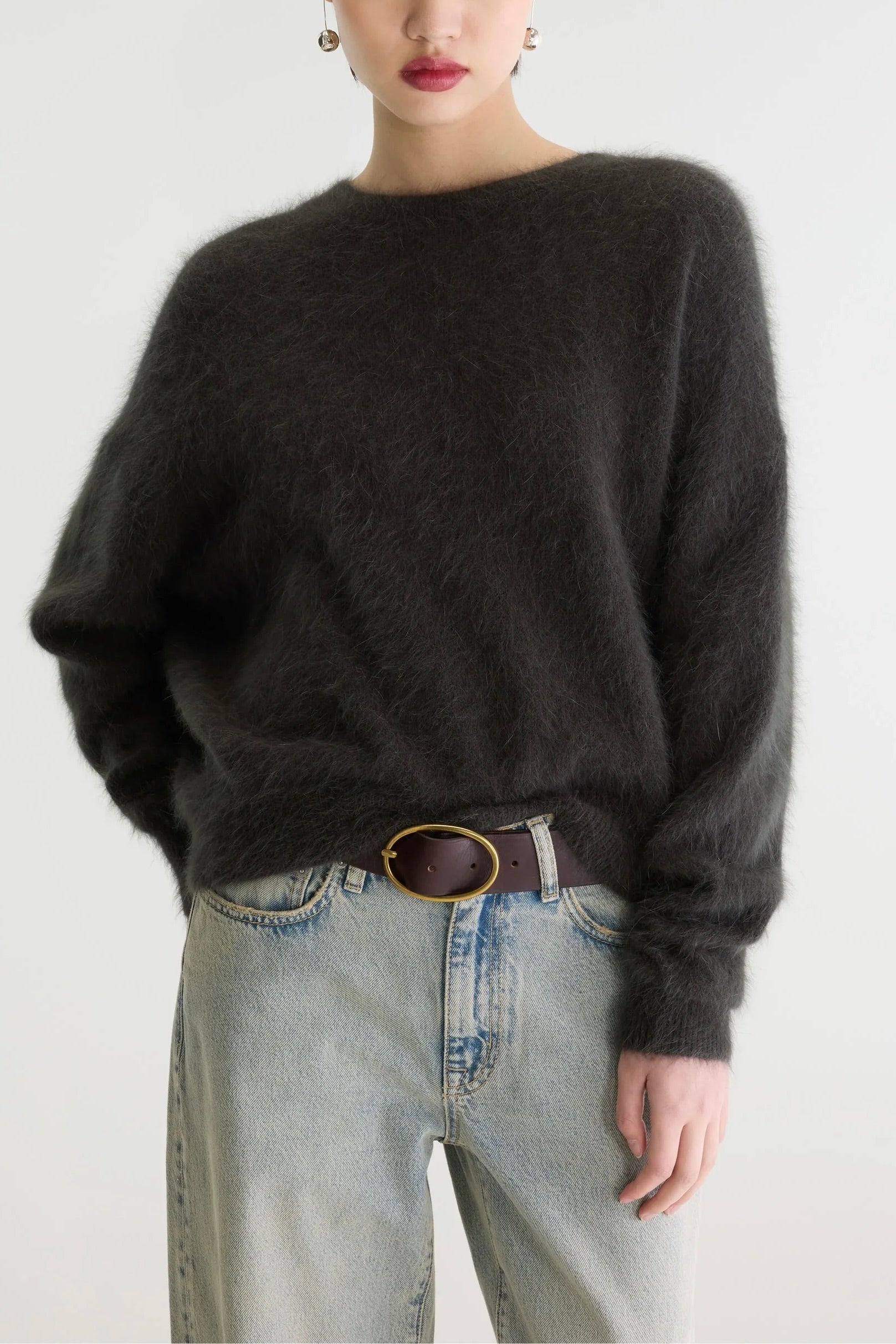 Pull oversized en maille angora Datus brun foncé Pirate Bellerose -- Bonny Lyon