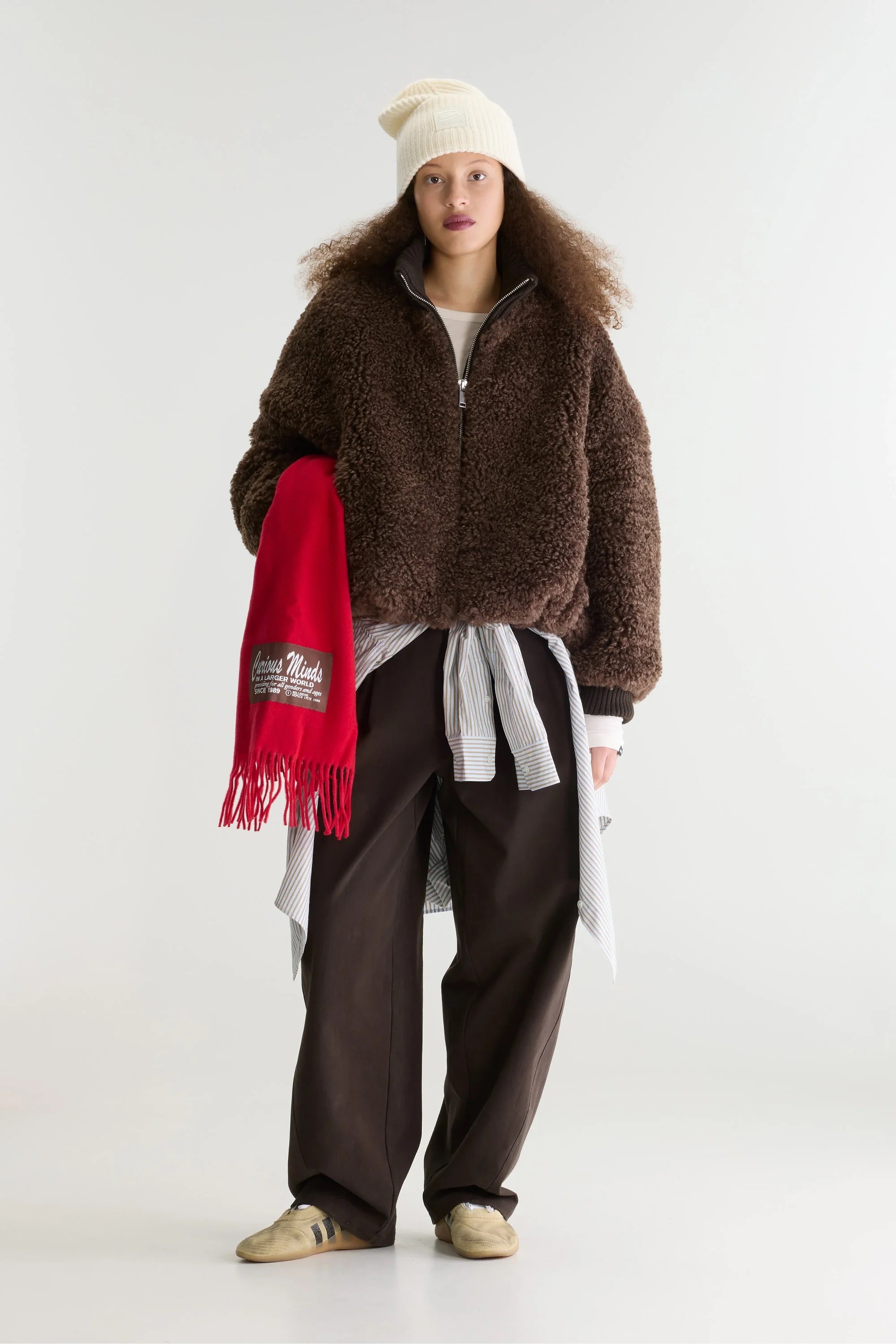 Bomber oversized en fausse fourrure marron foncé Bellerose Jallis Dark Roast -- Bonny Lyon 